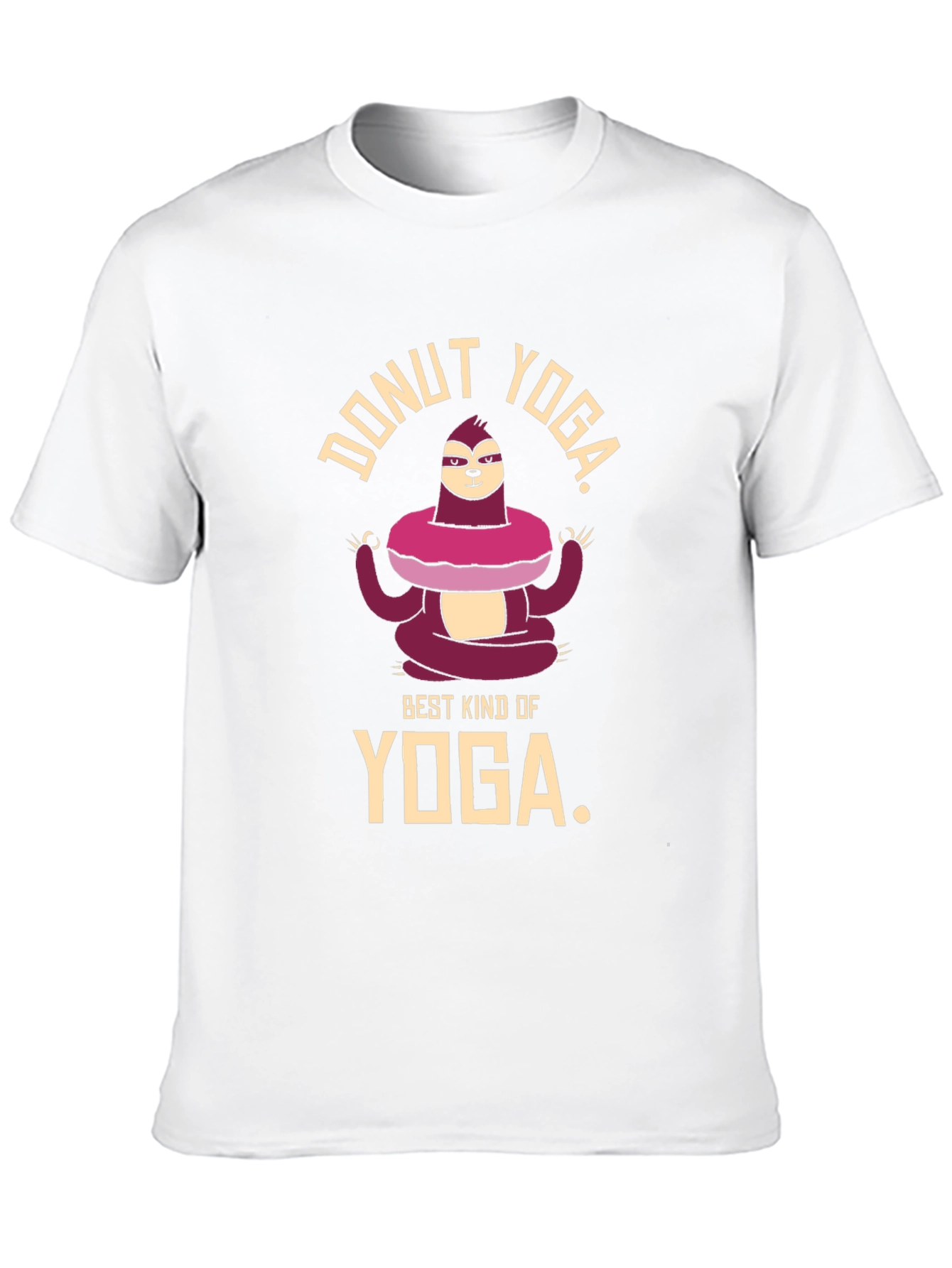 Black Donut Yoga Sloth T-Shirt view 10
