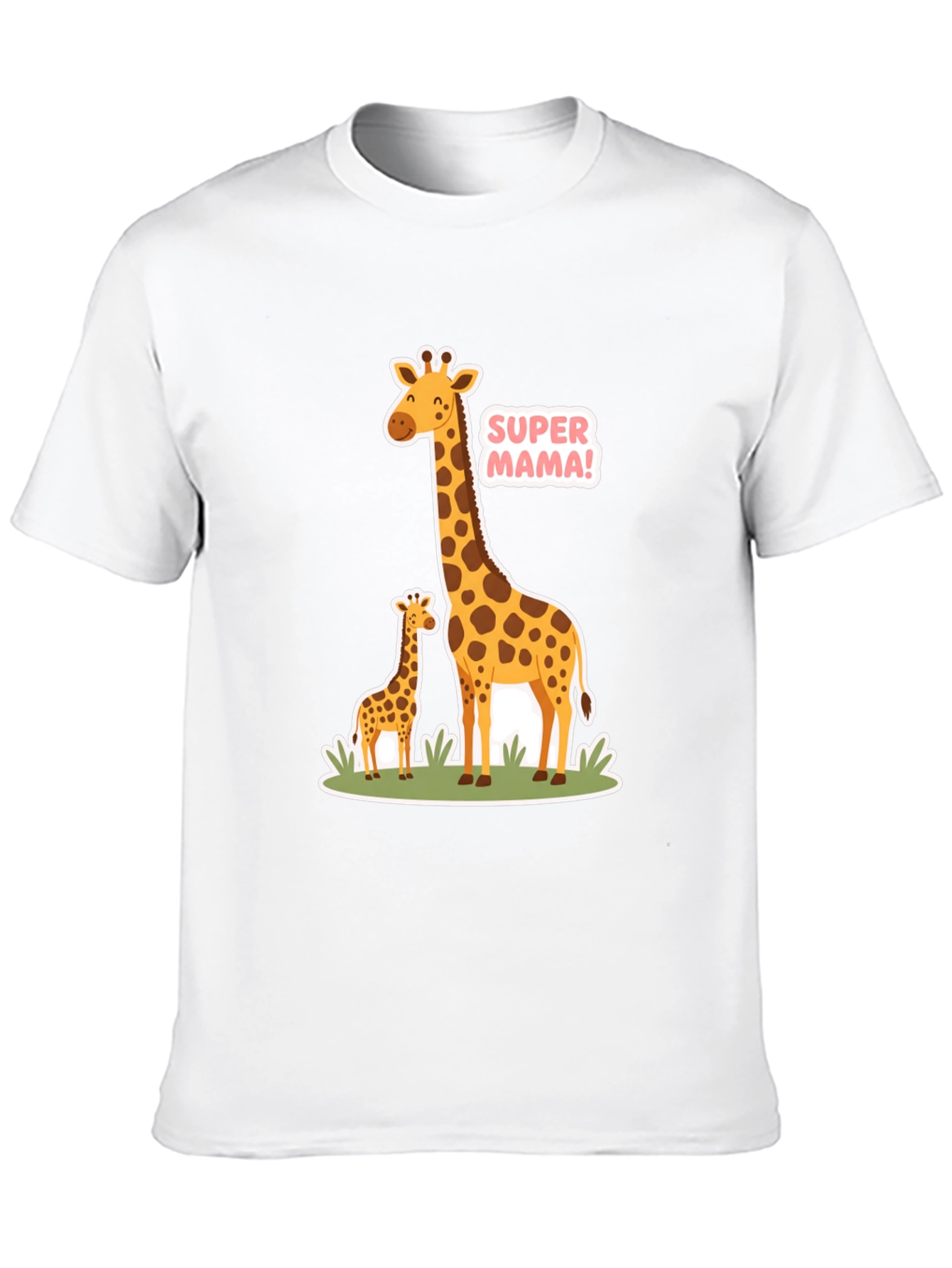 Black Super Mama Giraffe T-Shirt - Black Cotton Tee view 10