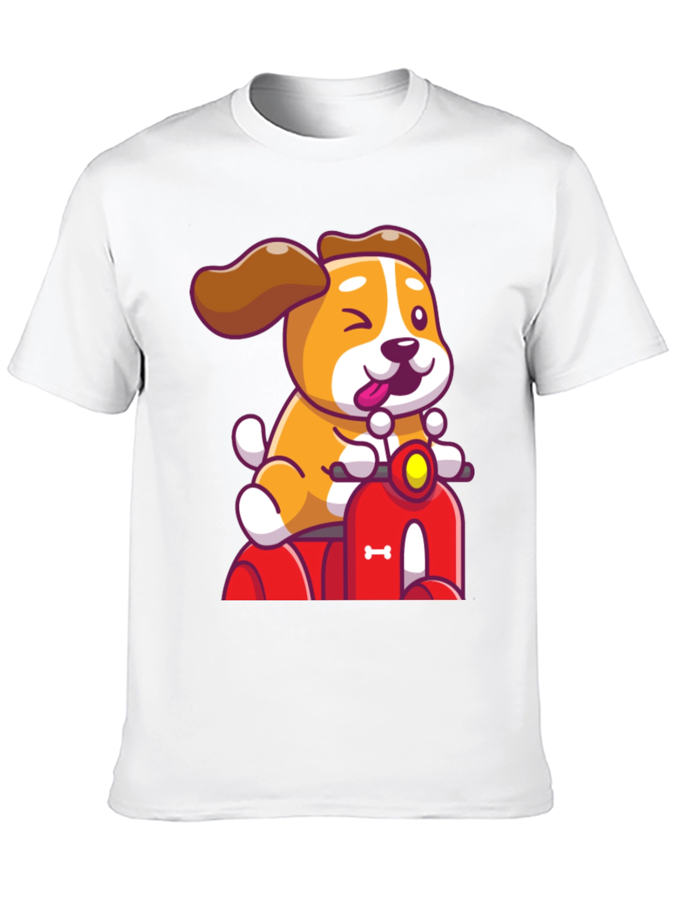 Dog Riding Scooter Graphic T-Shirt - 10