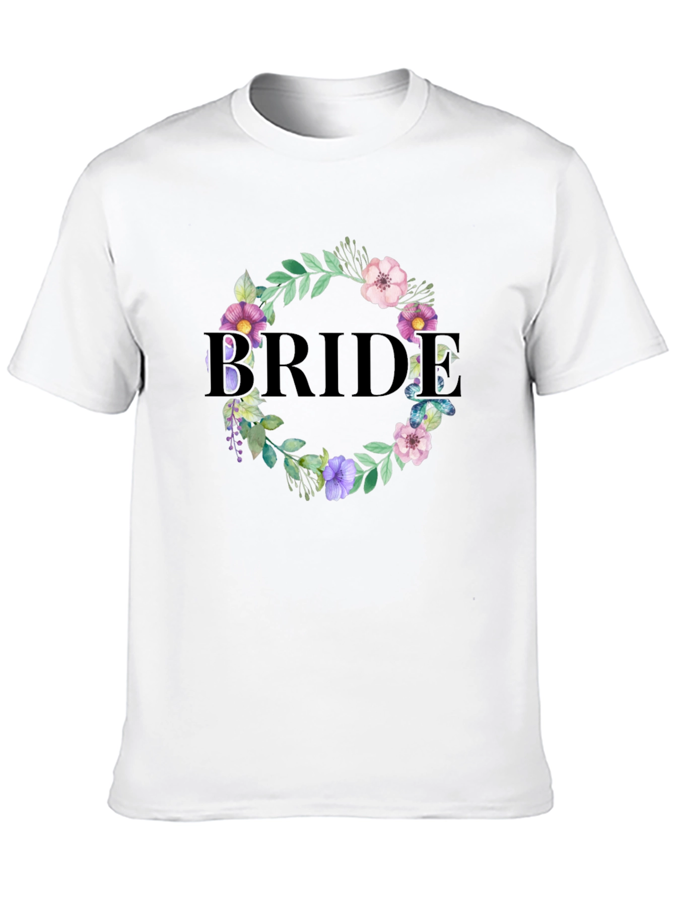 Black Bride Floral Wreath Graphic T-Shirt view 10