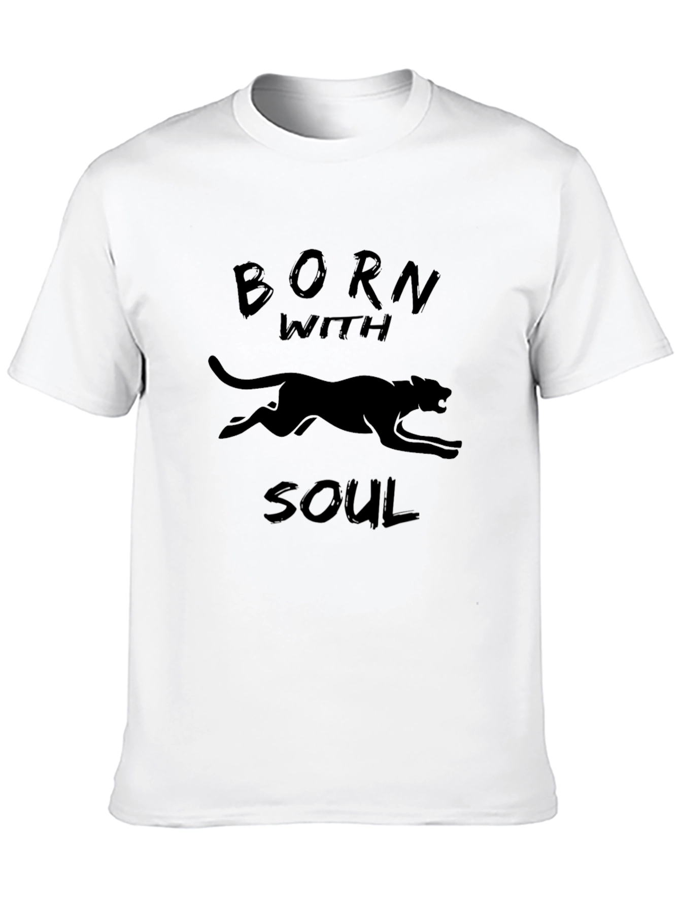 Black Born with Soul Black Panther Graphic T-Shirt view 10