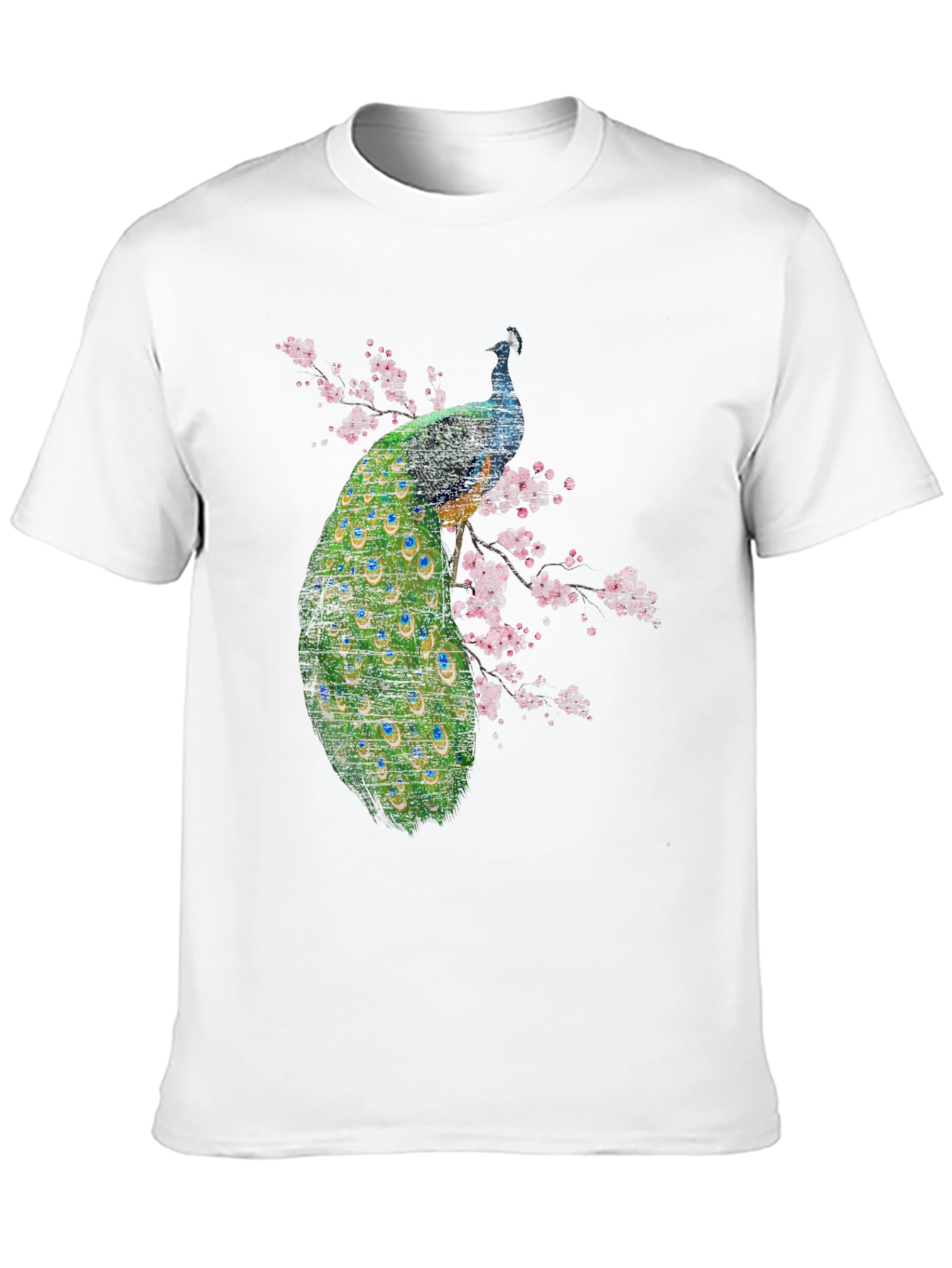 Black Peacock Blossom Graphic Black T-Shirt view 10