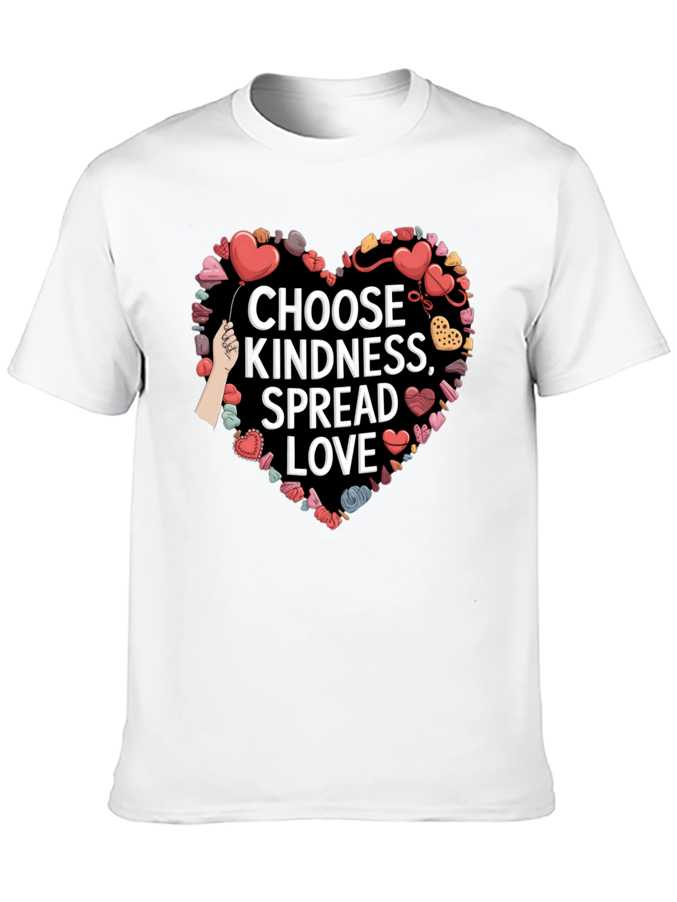 Black Choose Kindness, Spread Love - Heart Graphic Tee view 10