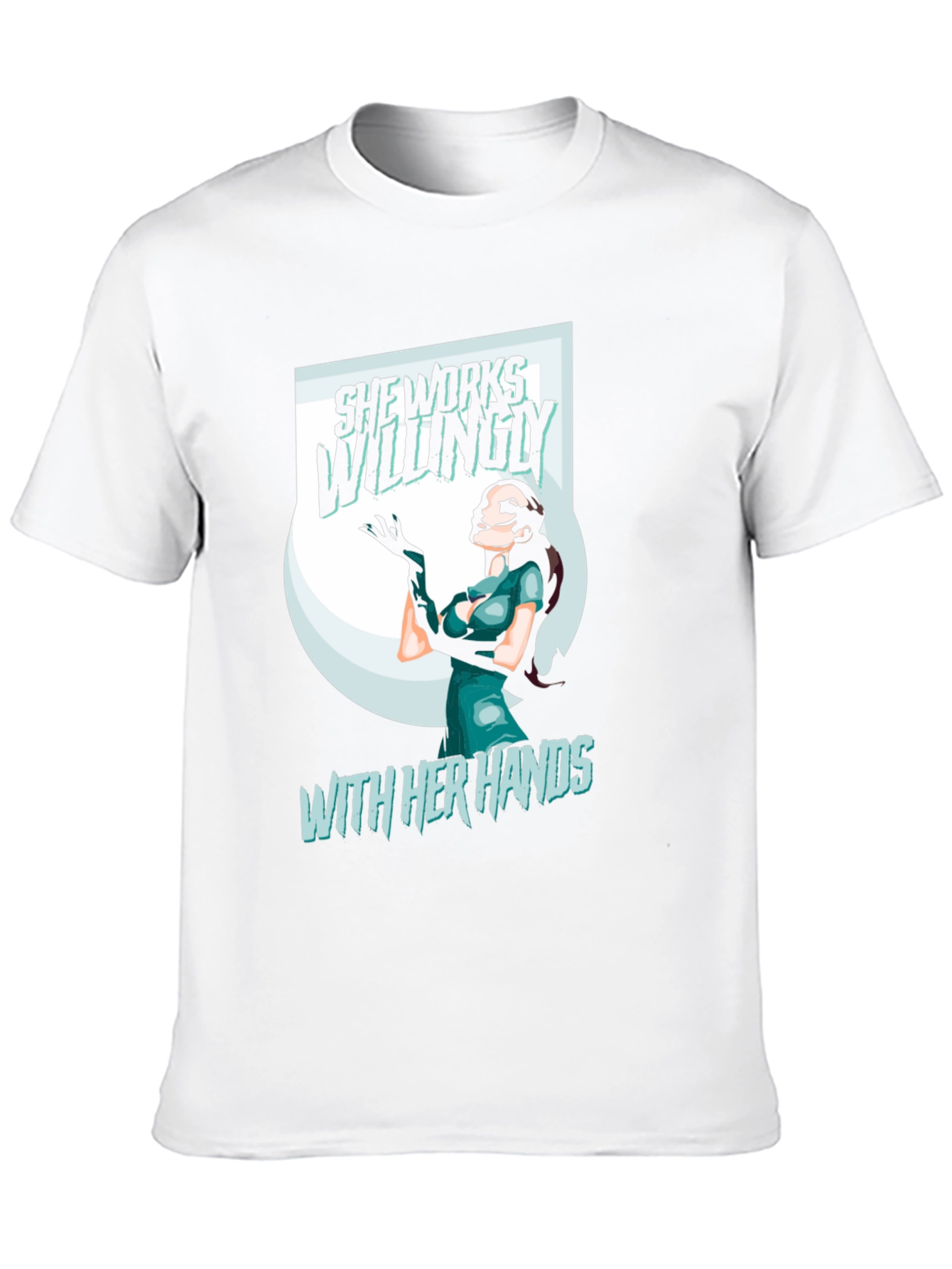 Black She Works Willingly T-Shirt view 10