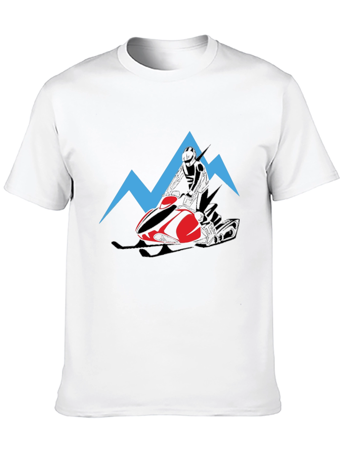 Black Snowmobile Rider Graphic Tee - Black Cotton T-Shirt view 10