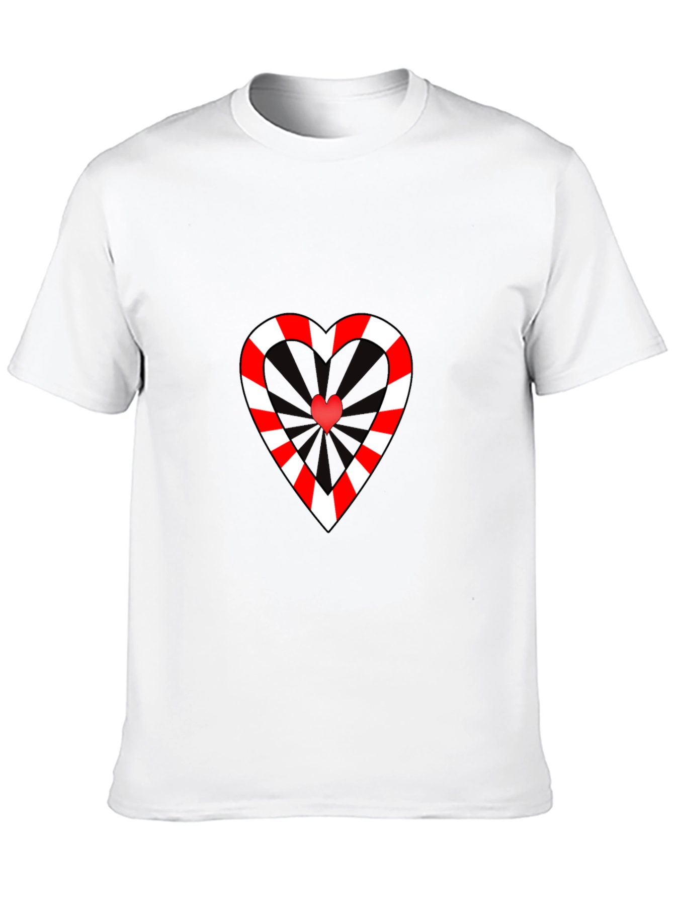 Black Striped Heart Graphic T-Shirt view 10