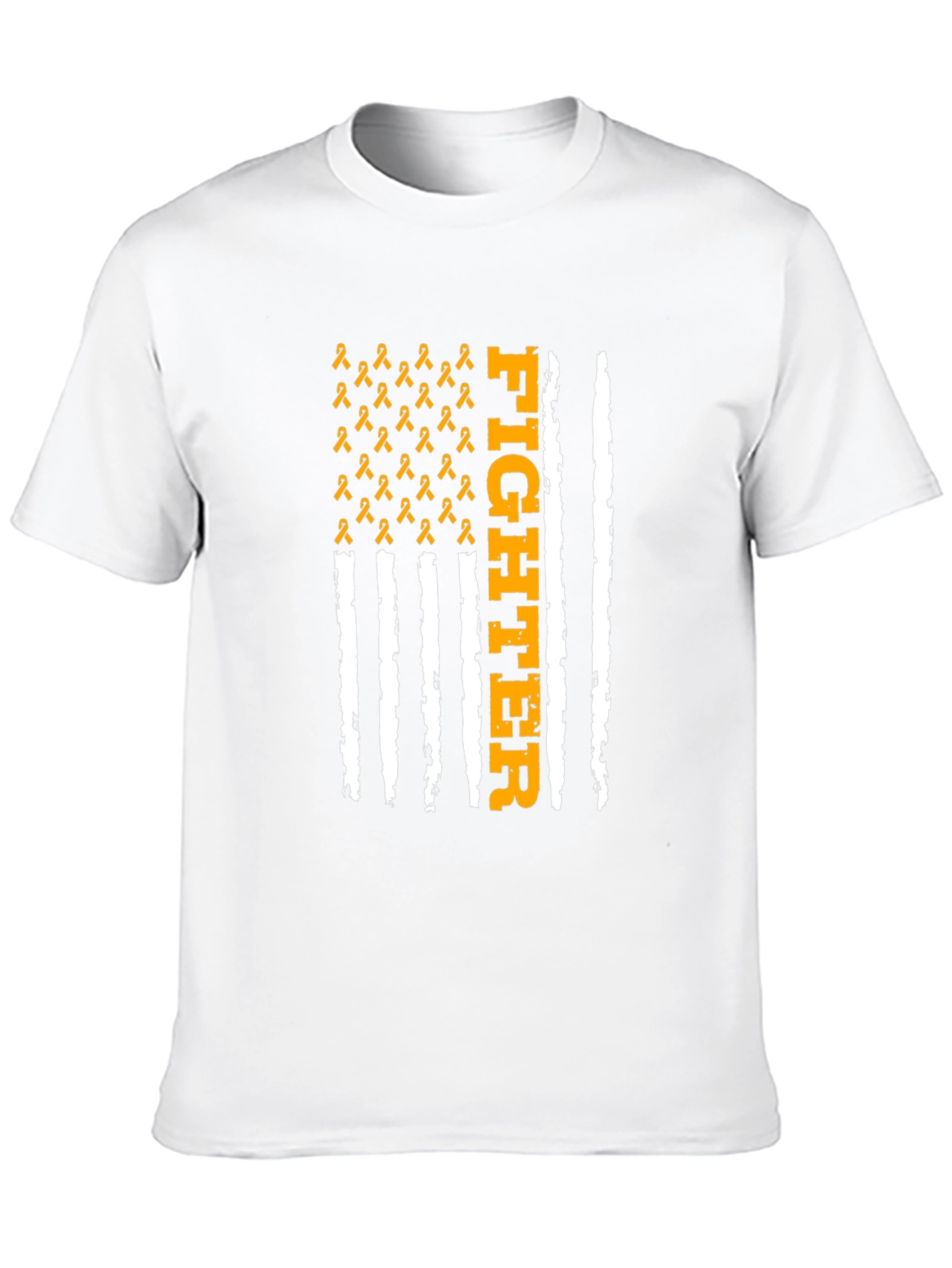 Black Fighter Ribbon Flag T-Shirt view 10