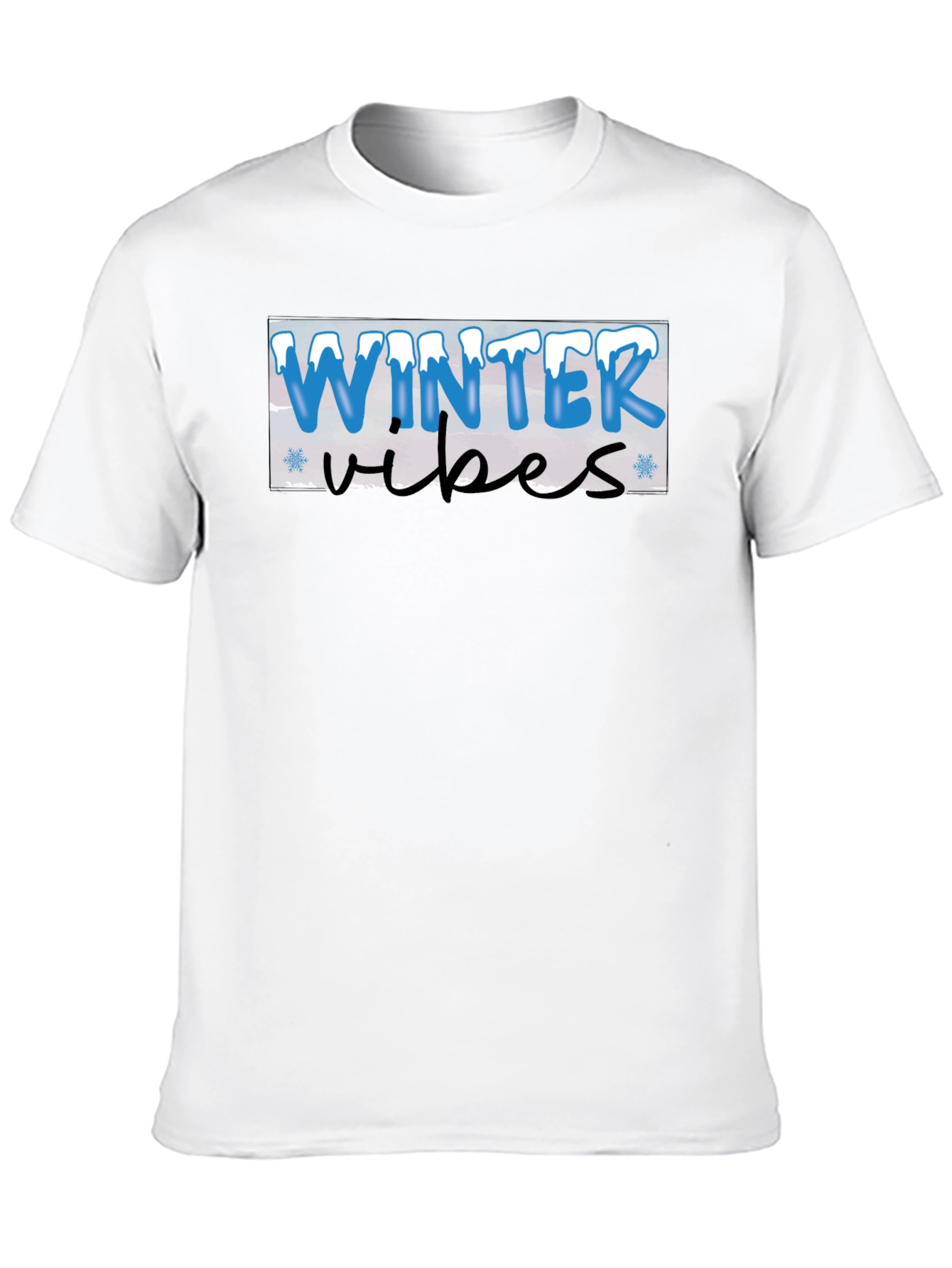 Black Winter Vibes Black T-Shirt view 10