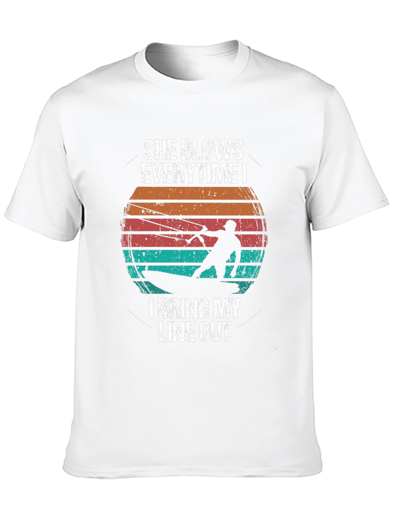 Black She Blows Everytime I Bring My Line Out Fishing T-Shirt view 10