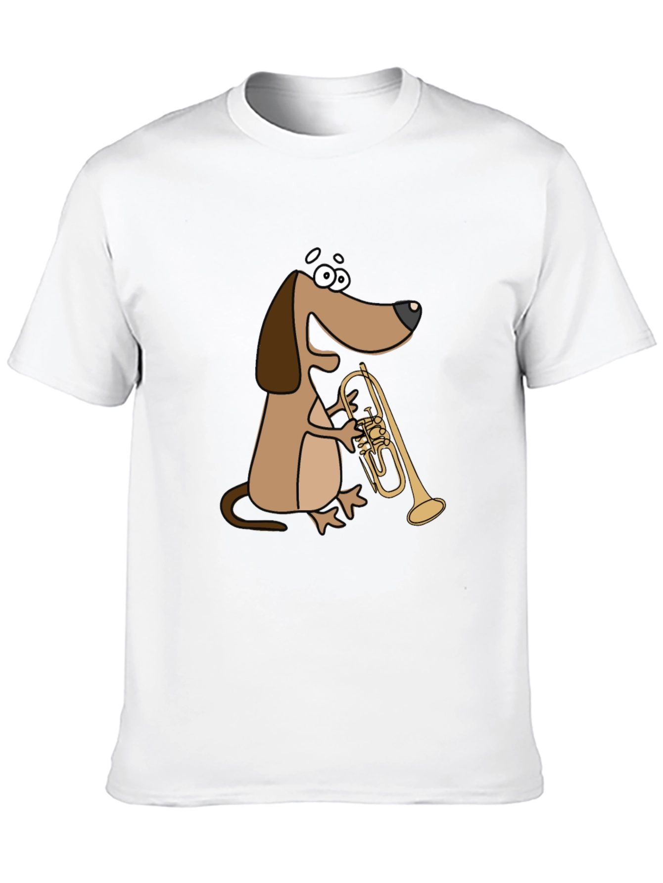 Black Dog Playing Trumpet T-Shirt view 10