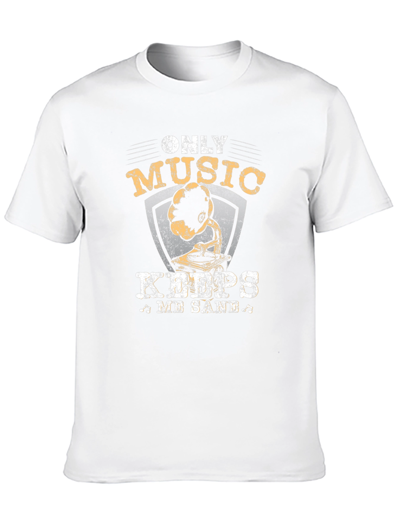 Black Only Music Keeps Me Sane T-Shirt view 10