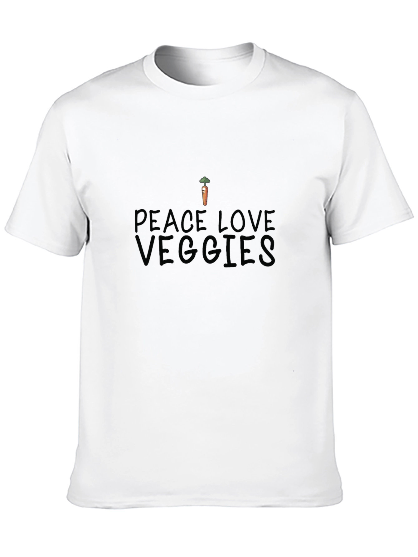 Black Peace Love Veggies T-Shirt - Organic Cotton view 10