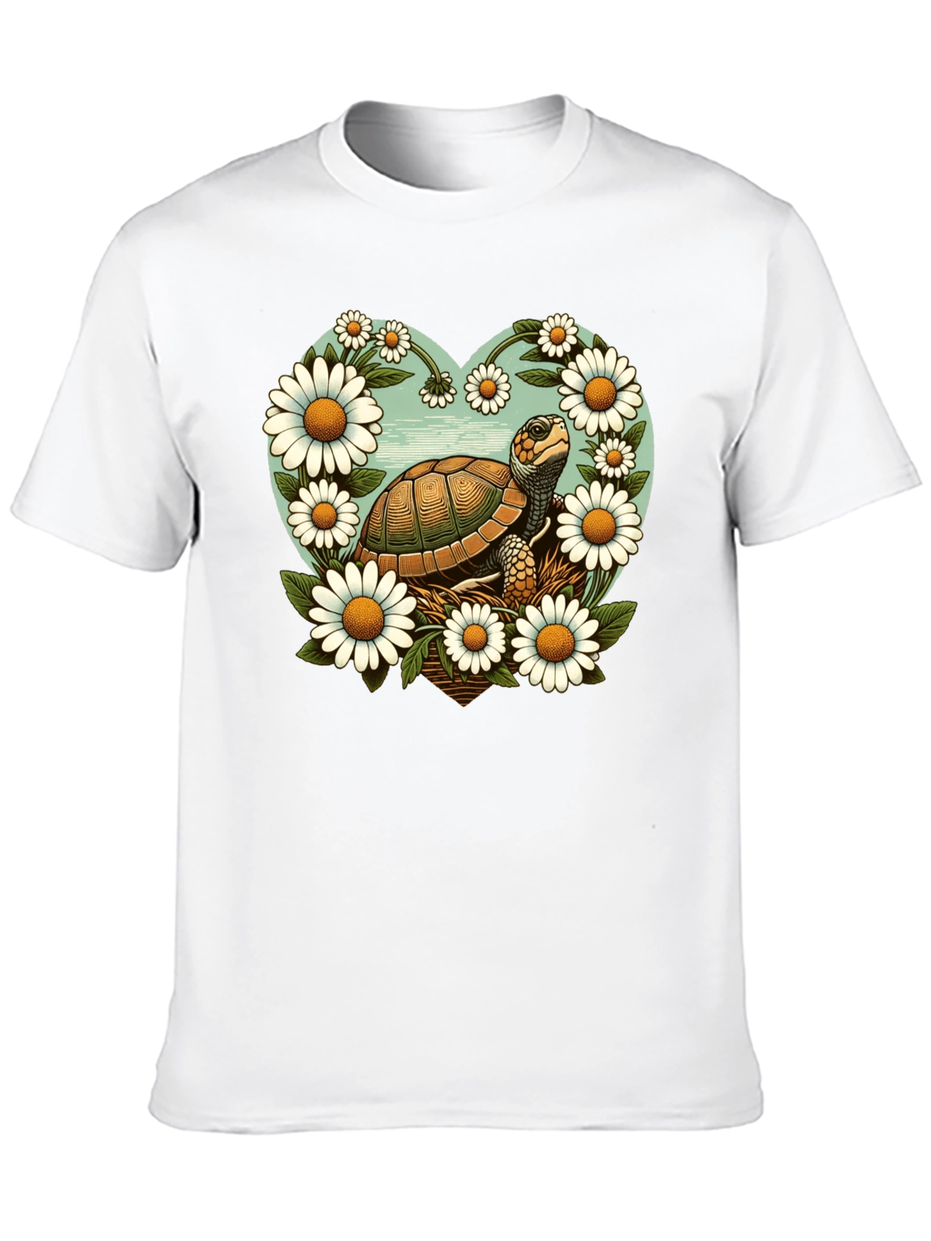 Black Turtle and Daisy Graphic Tee - Black view 10