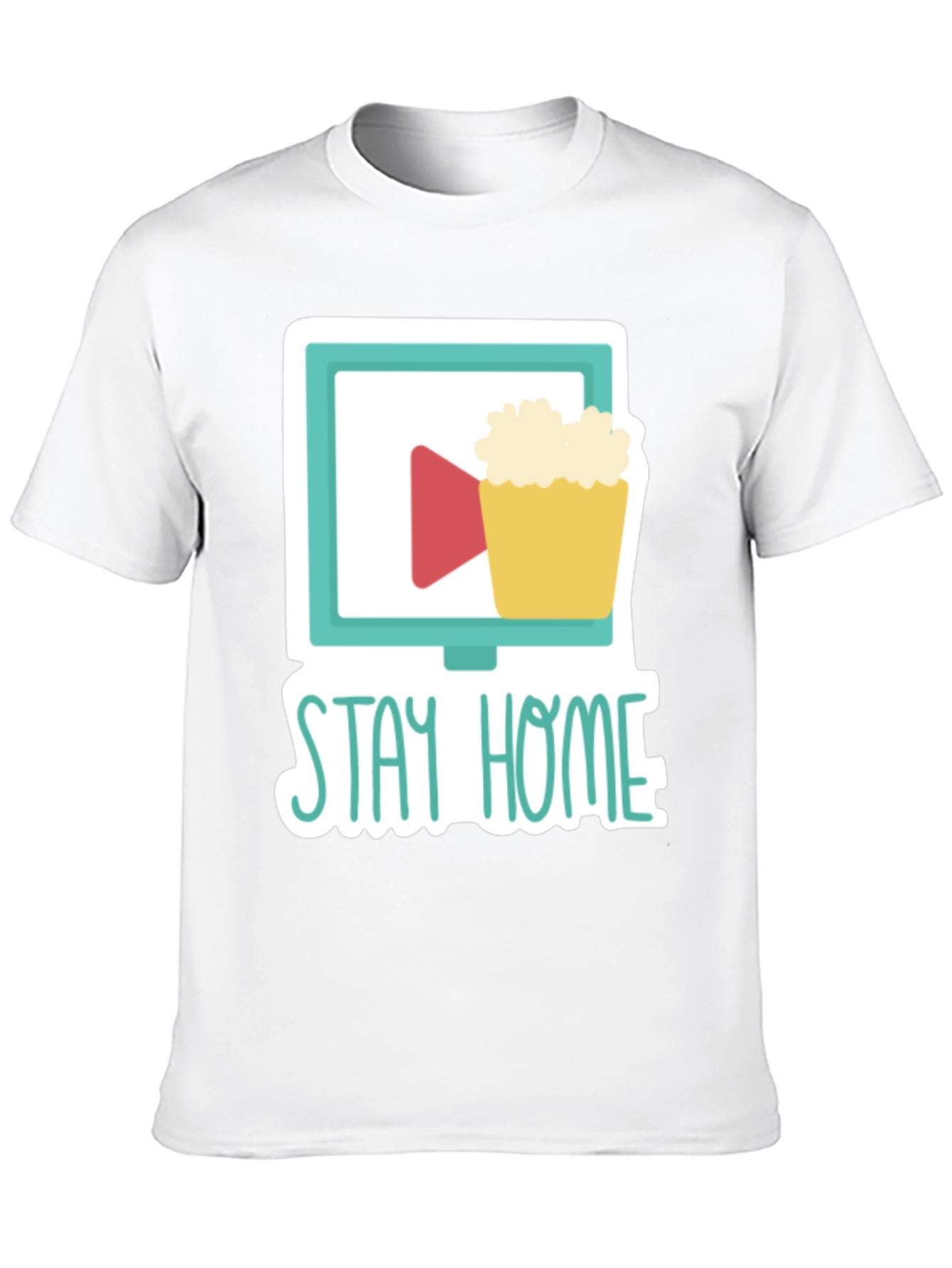 Black Stay Home Movie Night T-Shirt view 10