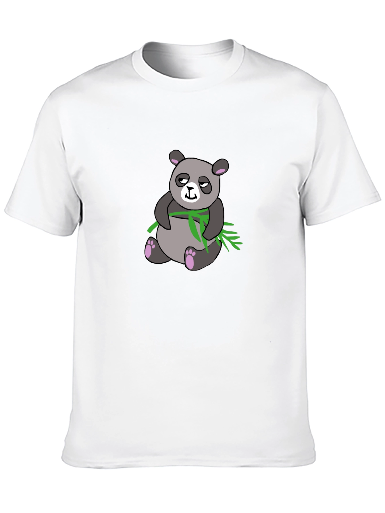 Black Panda with Bamboo Graphic Print T-Shirt view 10