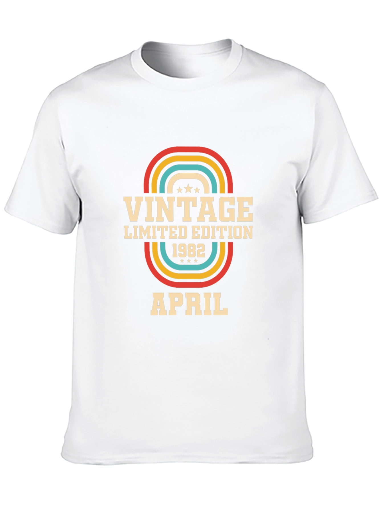 Black Vintage 1982 April Limited Edition Birthday T-Shirt view 10