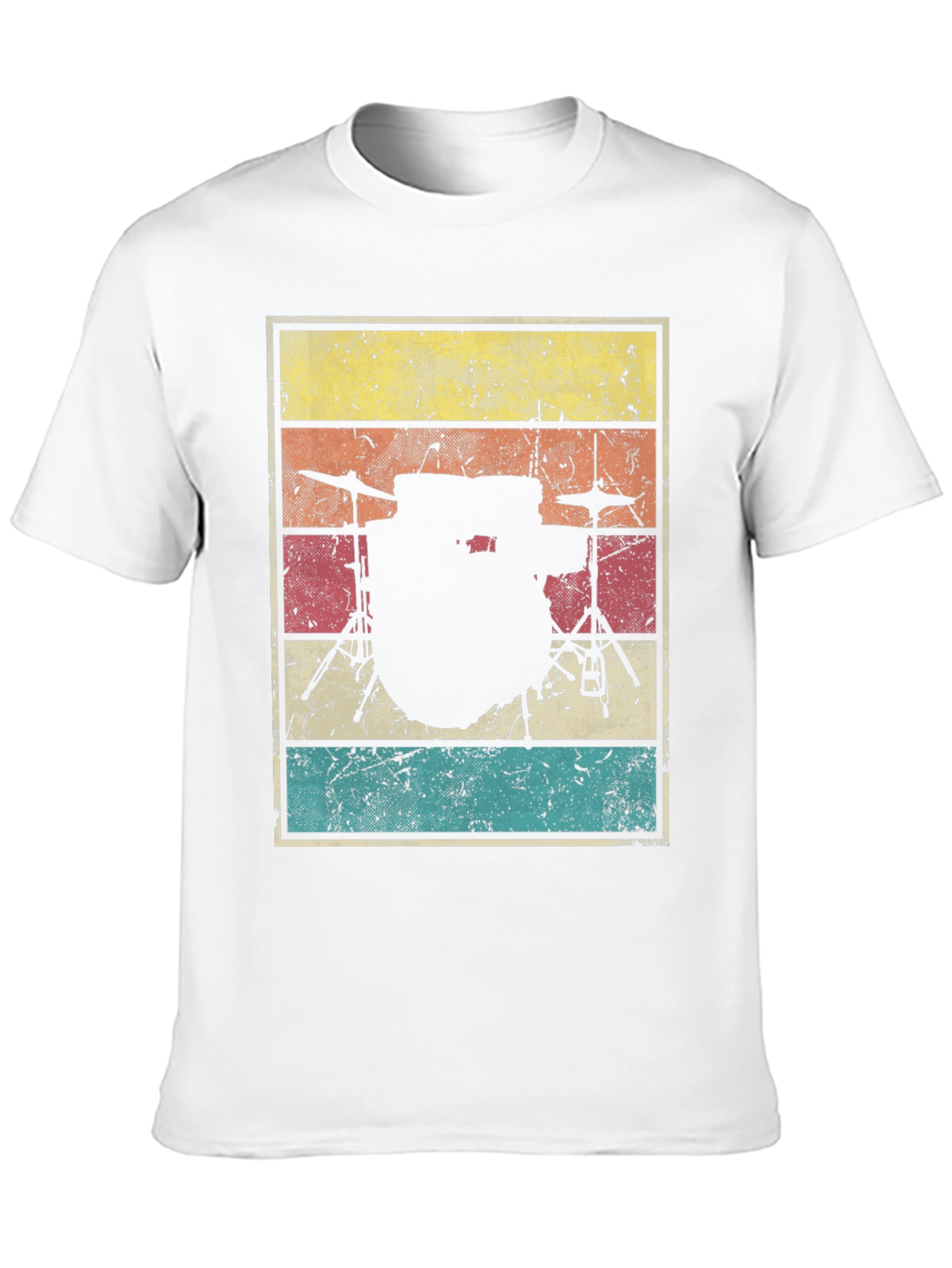 Black Vintage Drum Set T-Shirt - Retro Music Tee view 10