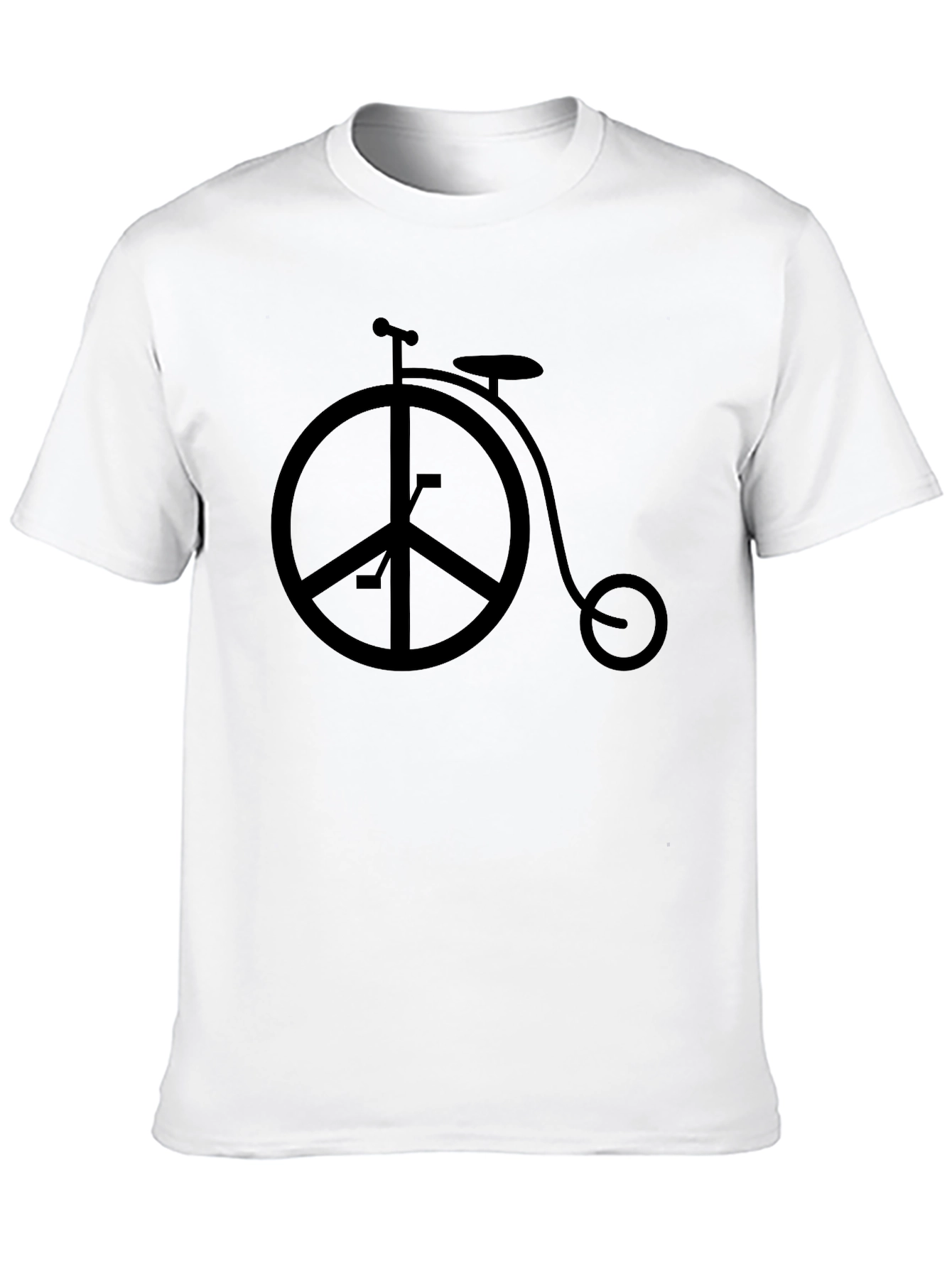 Black Peace Sign Bicycle Graphic Tee - Black view 10