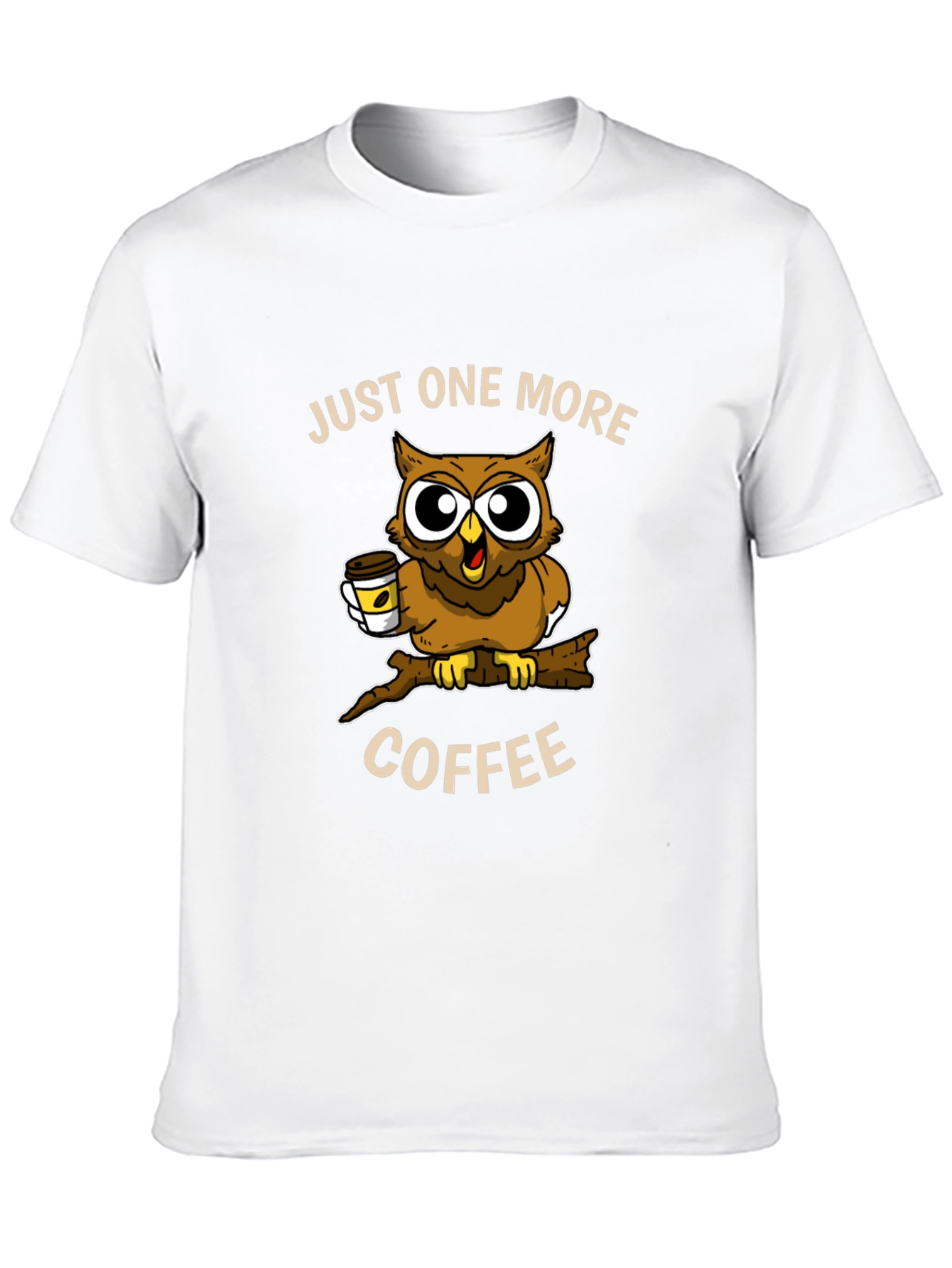 Black Just One More Coffee Owl T-Shirt view 10