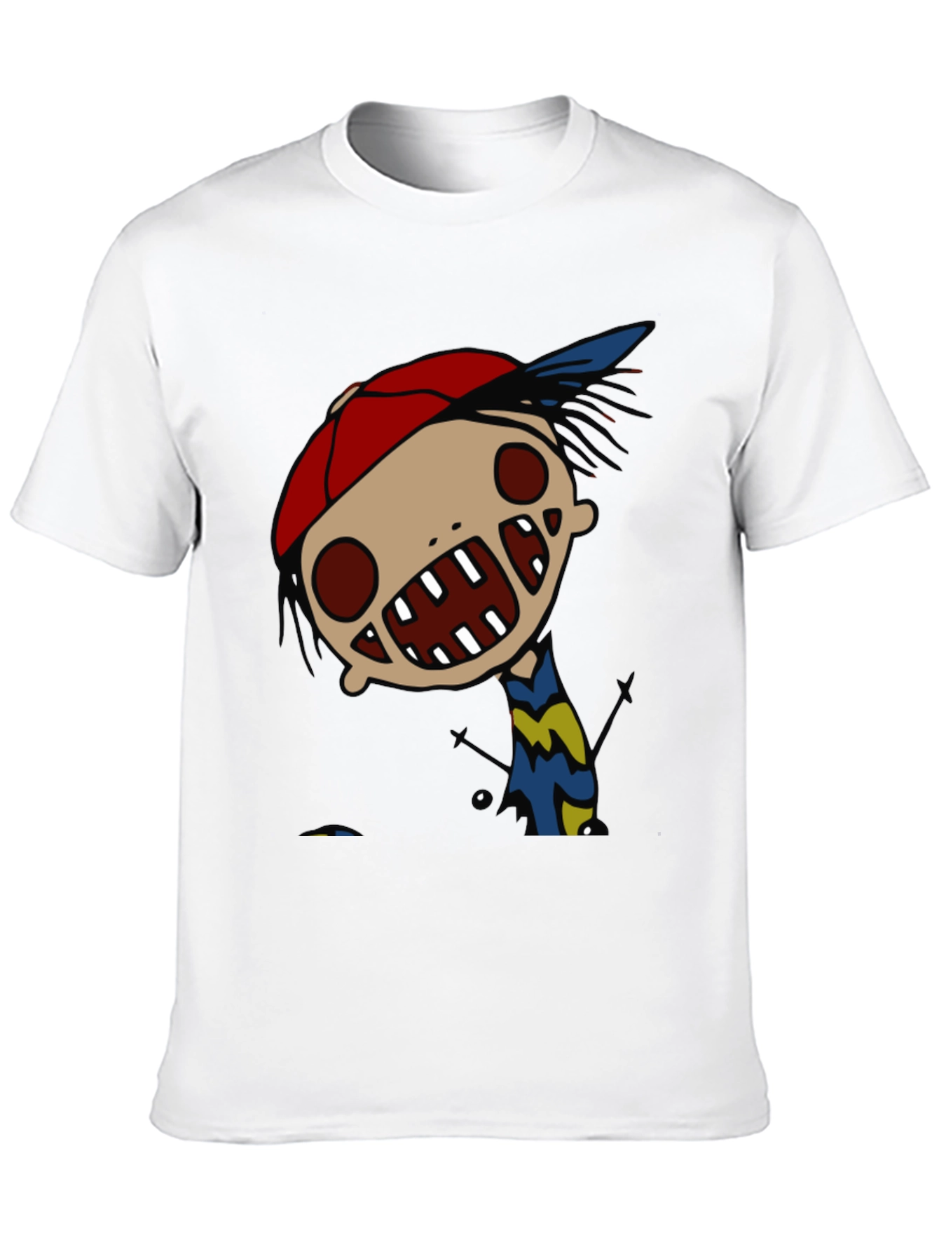 Black Cartoon Character Graphic Tee - Quirky Black T-Shirt view 10