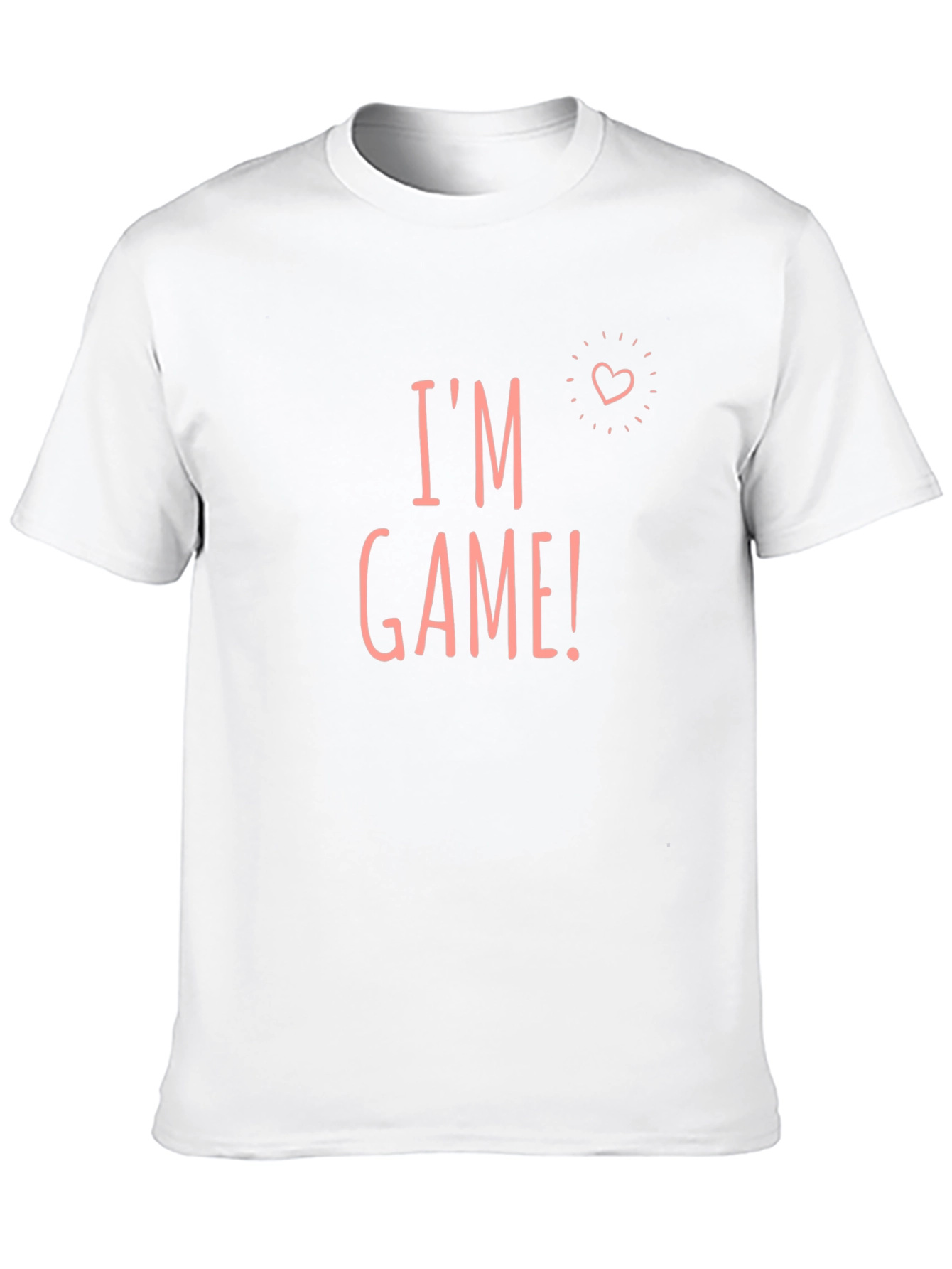 Black I'm Game! Graphic Tee -  Cute Heart Design, Casual Style view 10