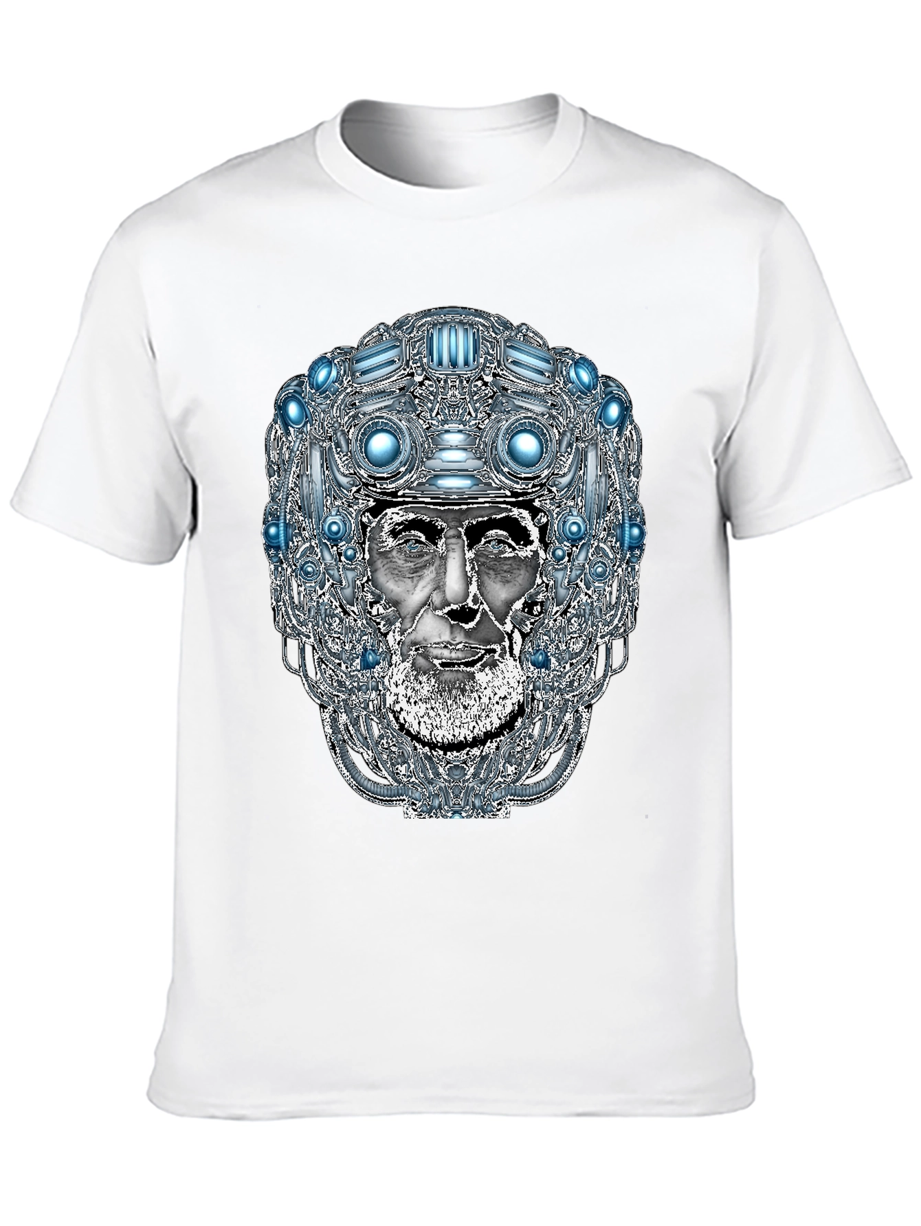 Black Futuristic Old Man Graphic T-Shirt view 10
