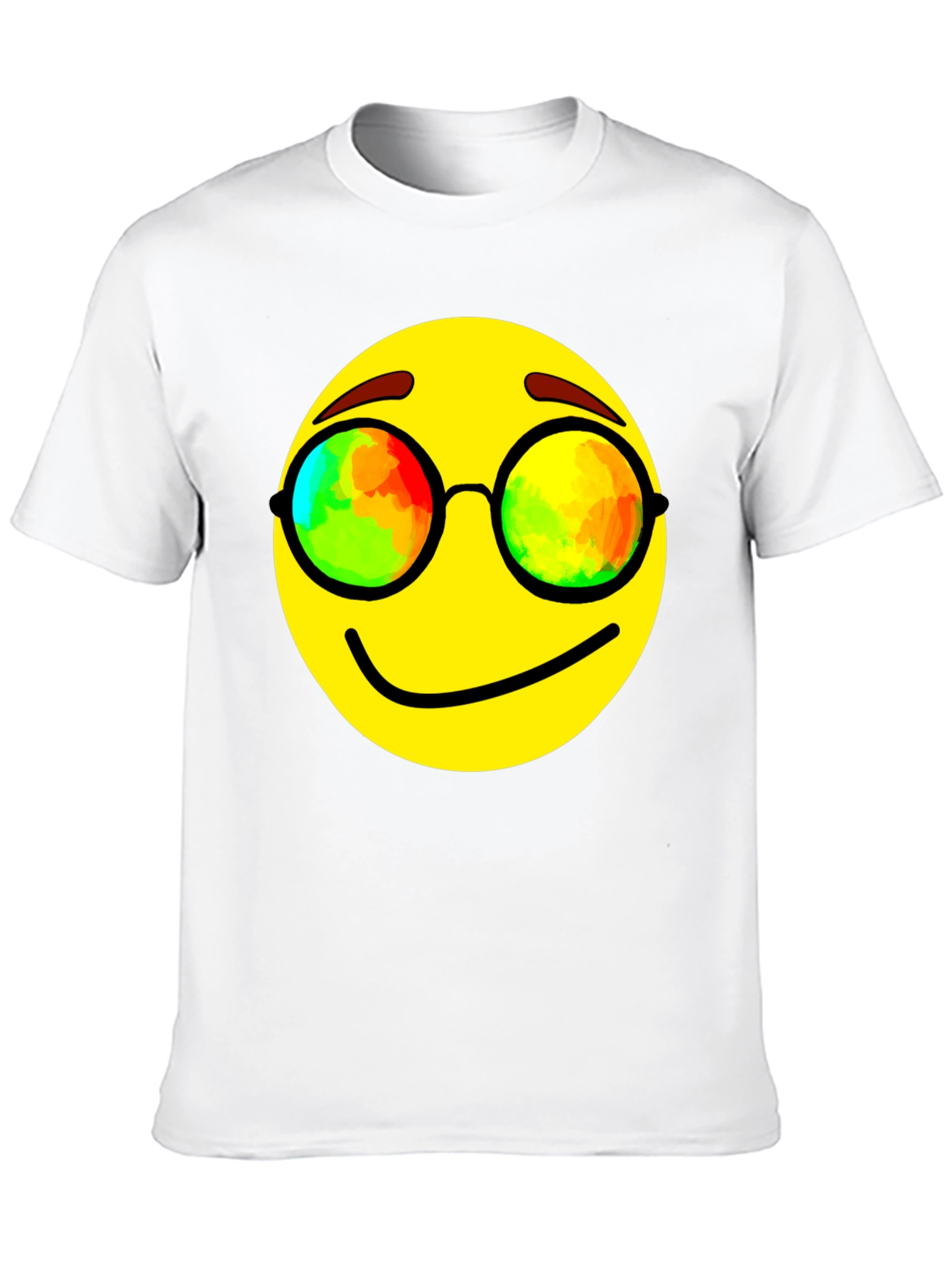 Black Cool Smiley Face Graphic Tee - Black Cotton Blend T-Shirt view 10