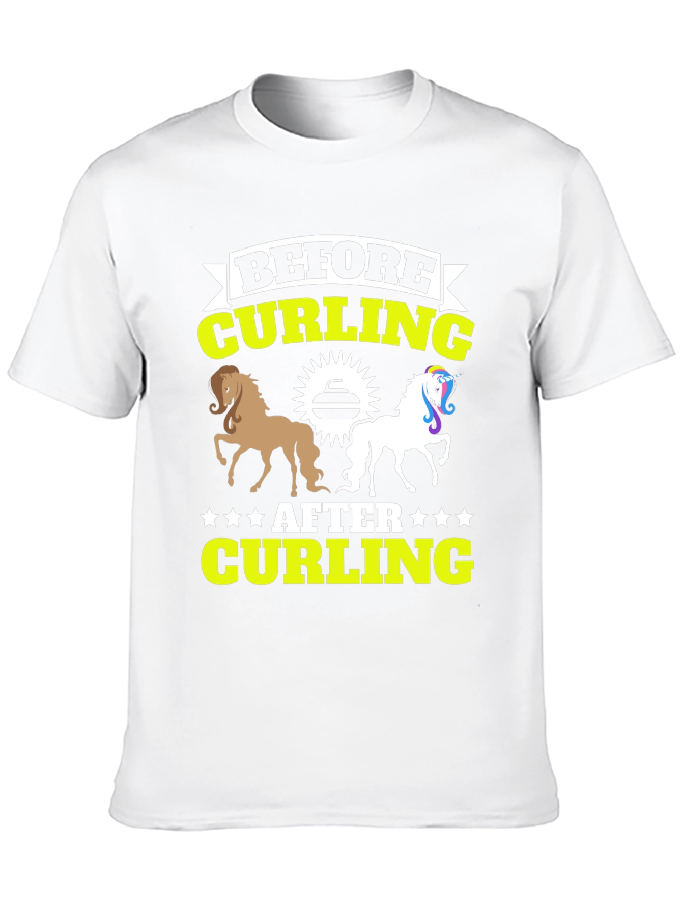 Black Before & After Curling T-Shirt - Horse Unicorn Tee view 10