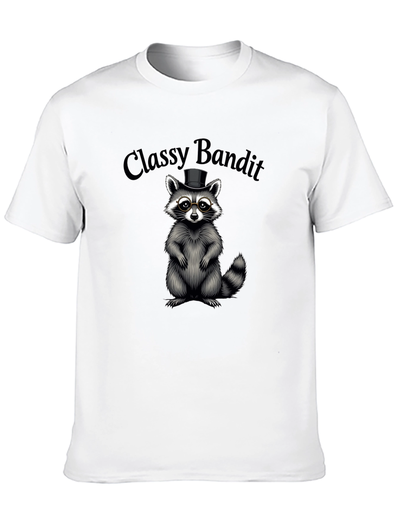 Black Classy Bandit Raccoon Graphic Tee view 10