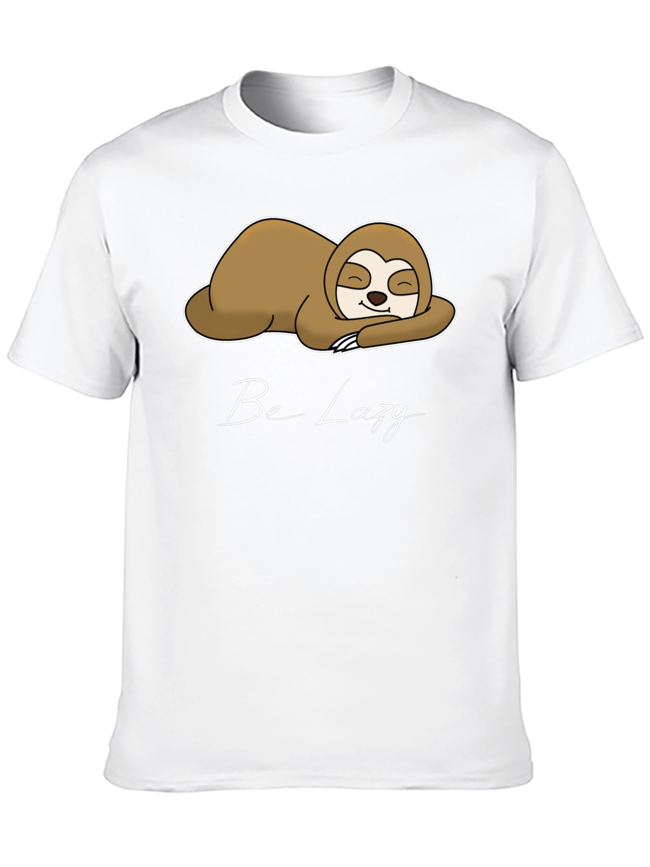Black Be Lazy Sloth Graphic Tee - Relaxed Comfort view 10