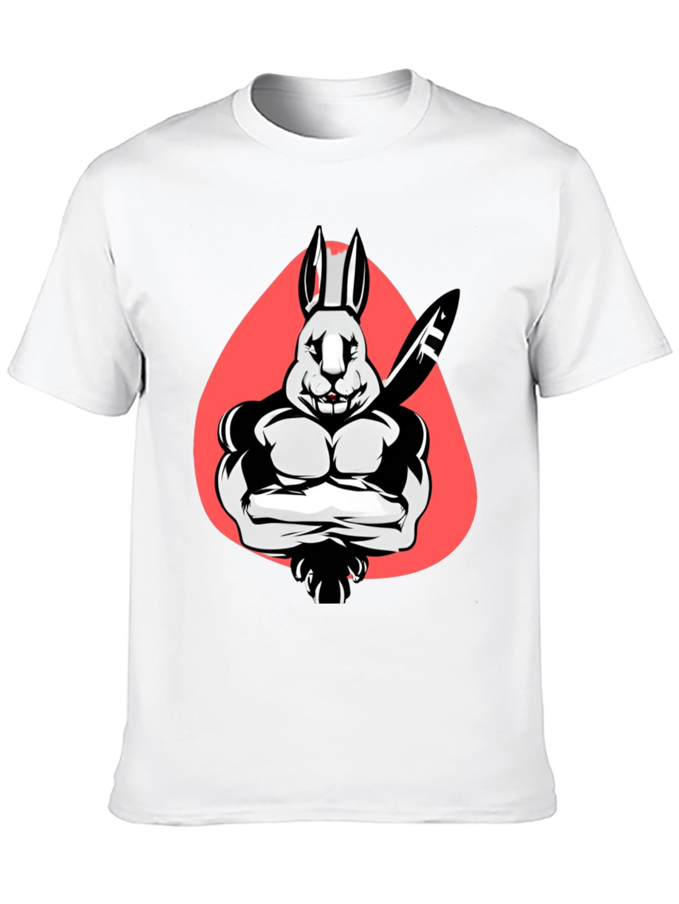 Black Muscle Rabbit T-Shirt - Black Graphic Tee view 10