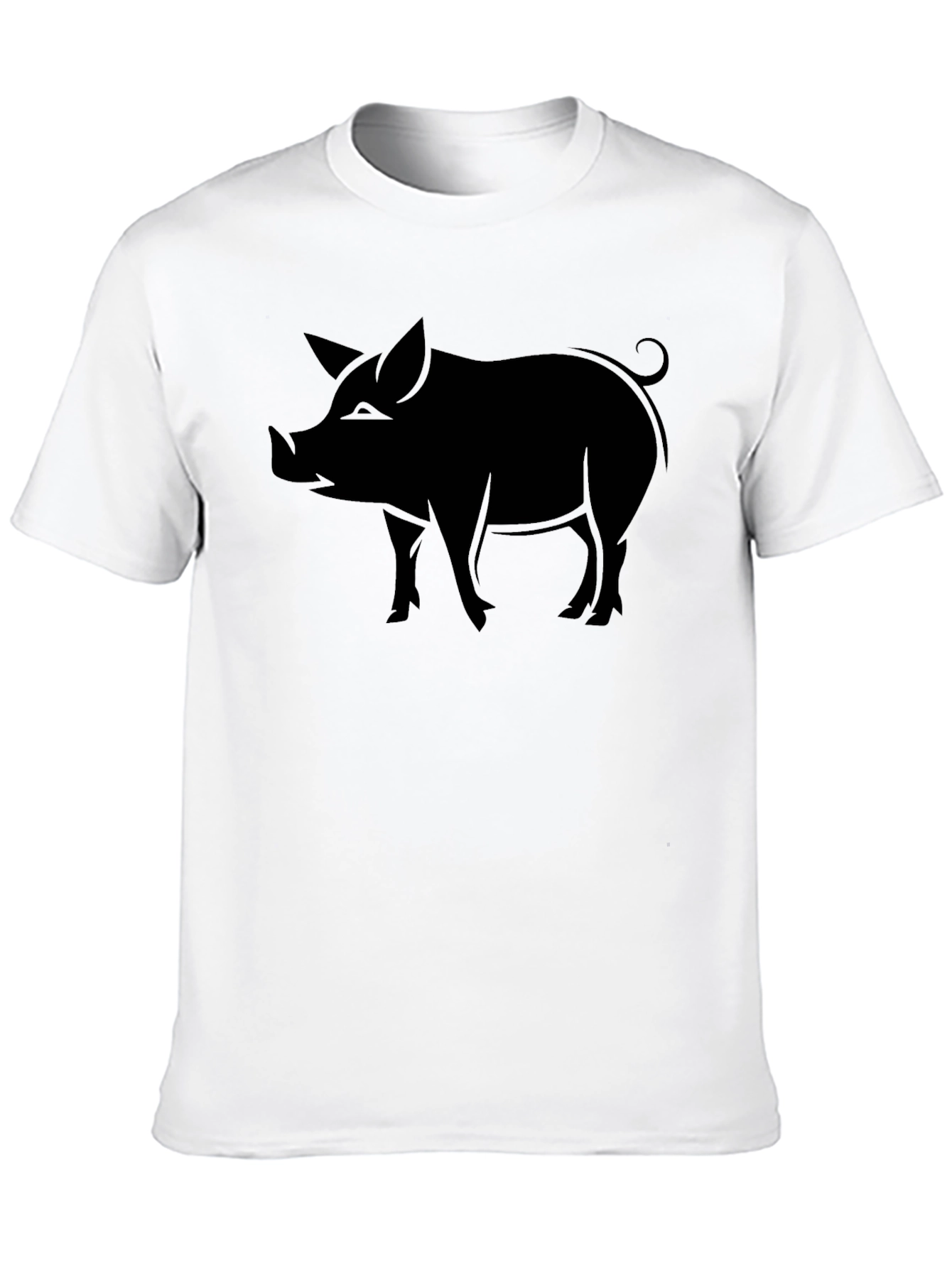 Black Black Pig Silhouette Graphic Tee view 10