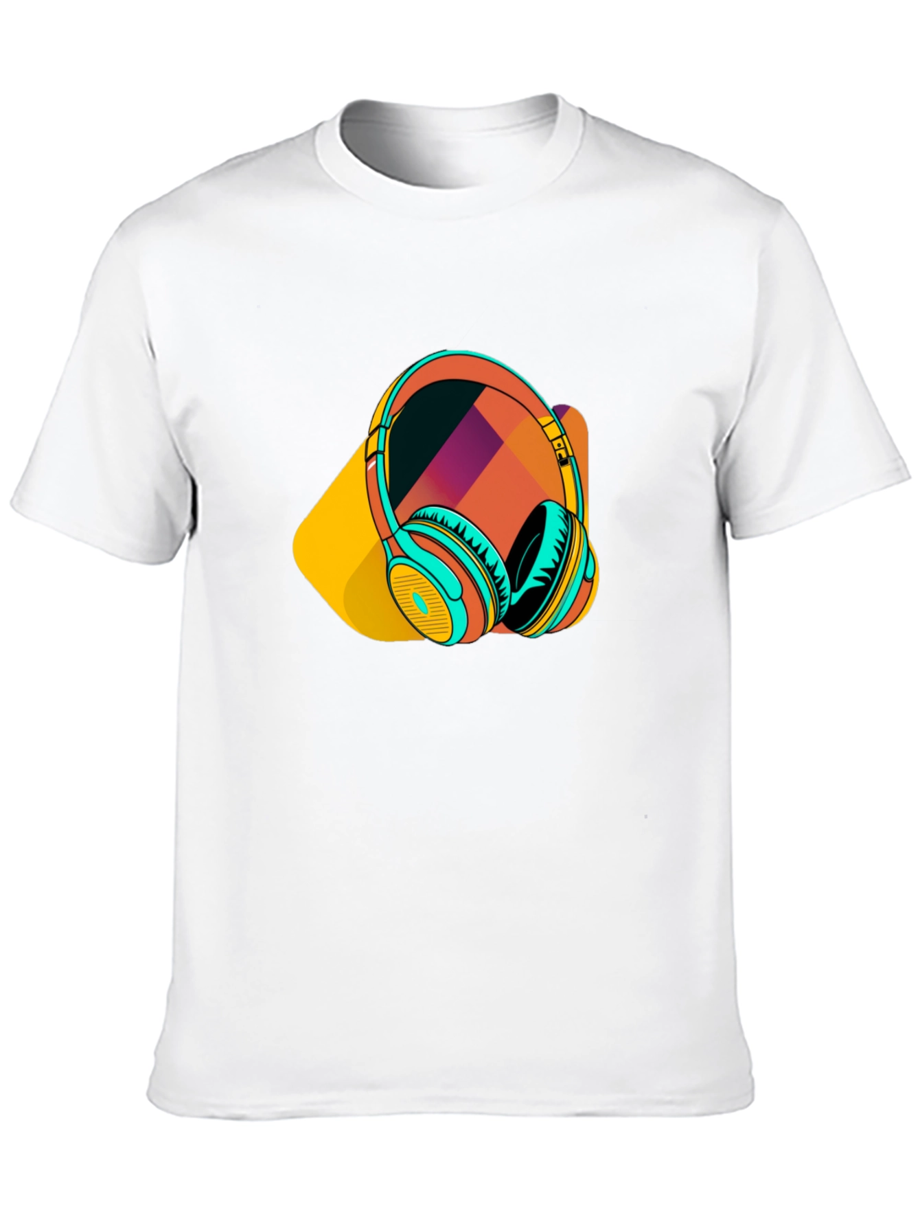 Black Stylish Black T-Shirt with Headphone Graphic view 10