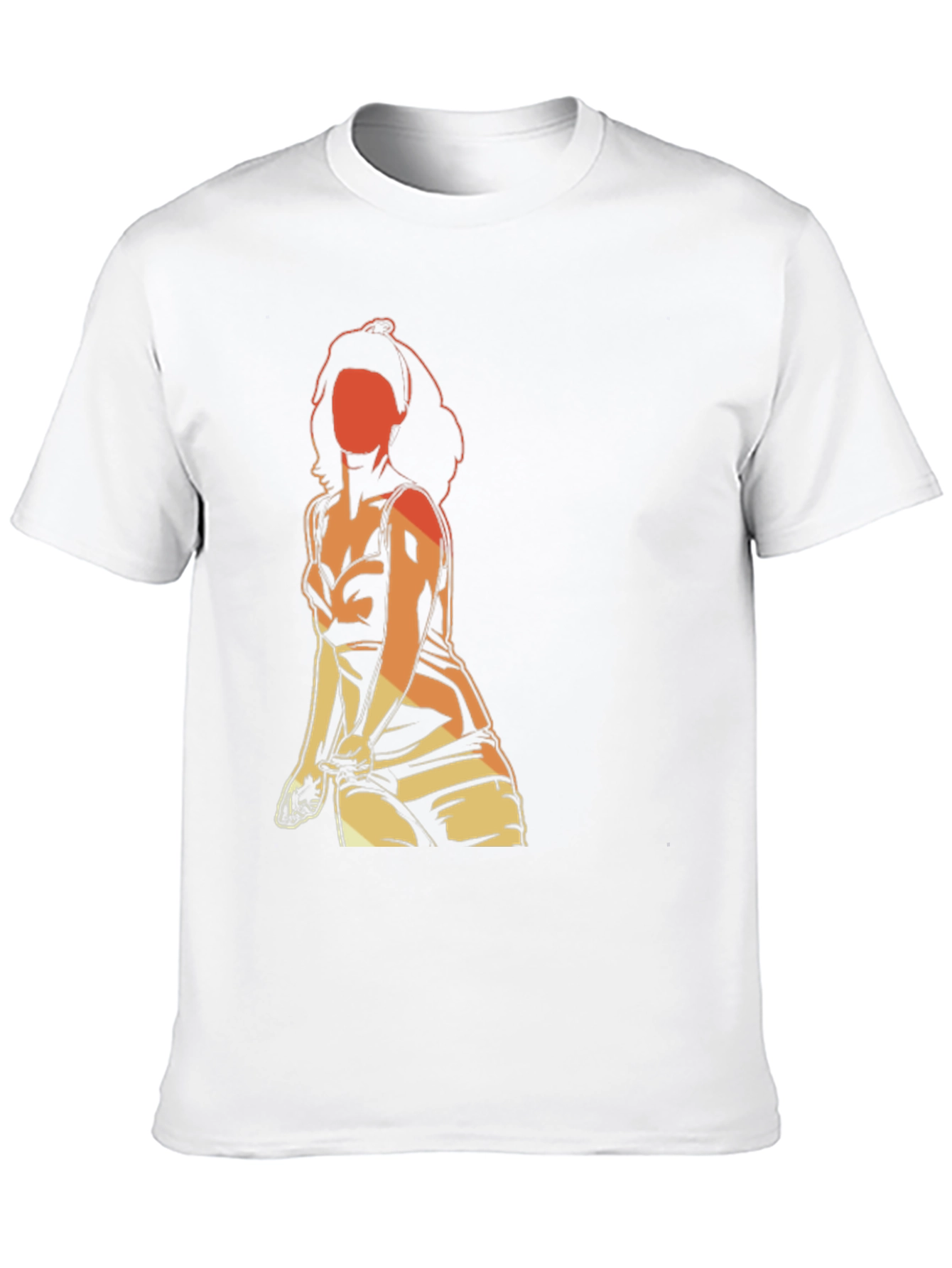 Black Retro Graphic T-Shirt - Woman Silhouette view 10