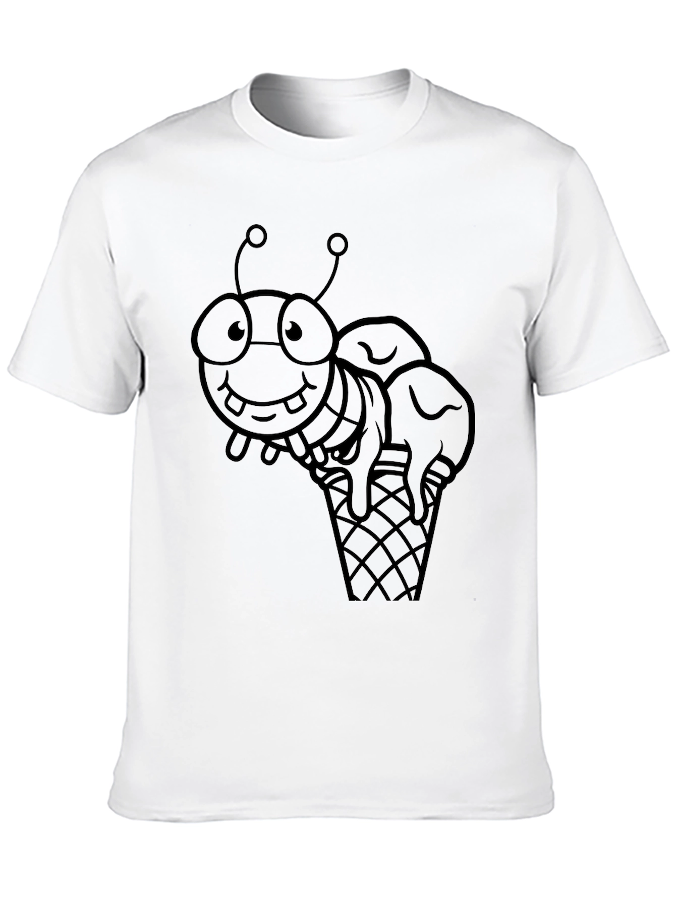 Black Insect Ice Cream T-Shirt - Fun Graphic Tee view 10