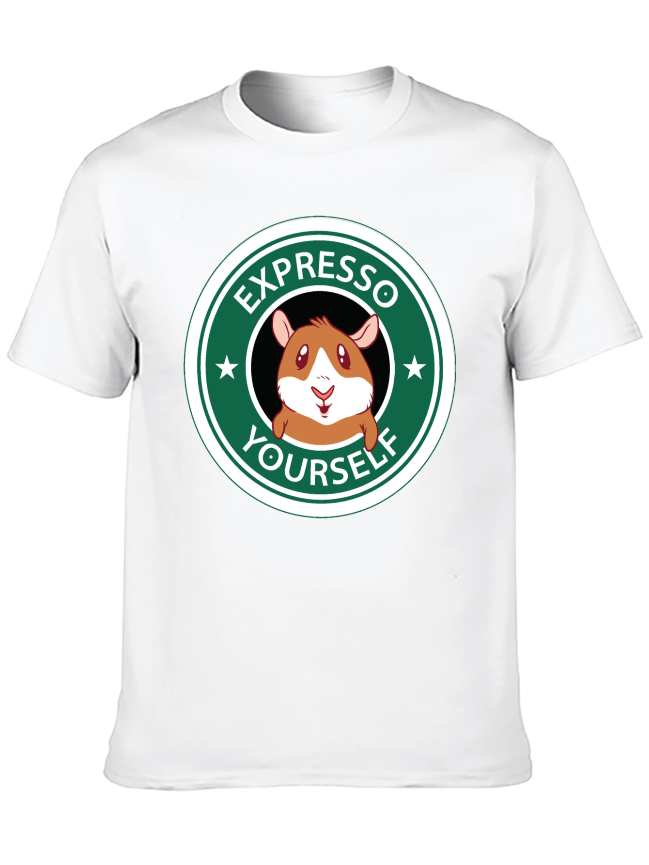 Black Expresso Yourself Graphic T-Shirt - Funny Hamster Design view 10