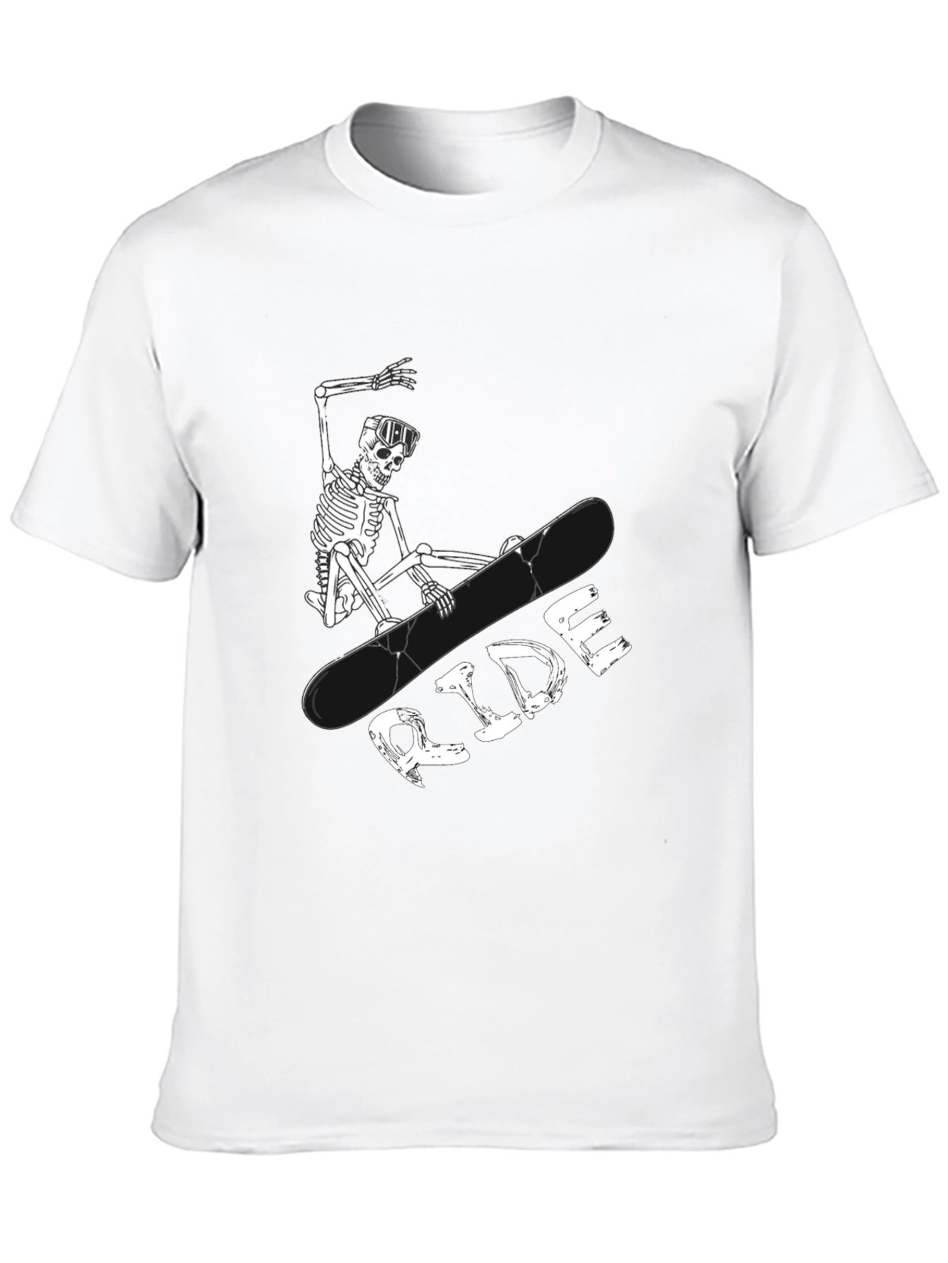 Black Skeleton Snowboarder Graphic Tee - Ride in Style view 10