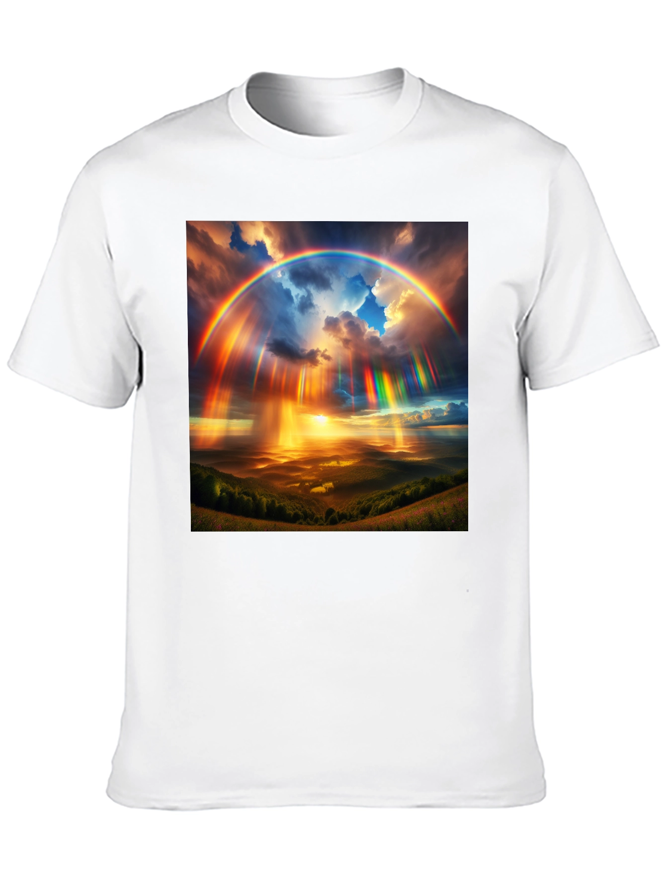 Black Rainbow Sky T-Shirt - Vivid Colors, Unique Design view 10