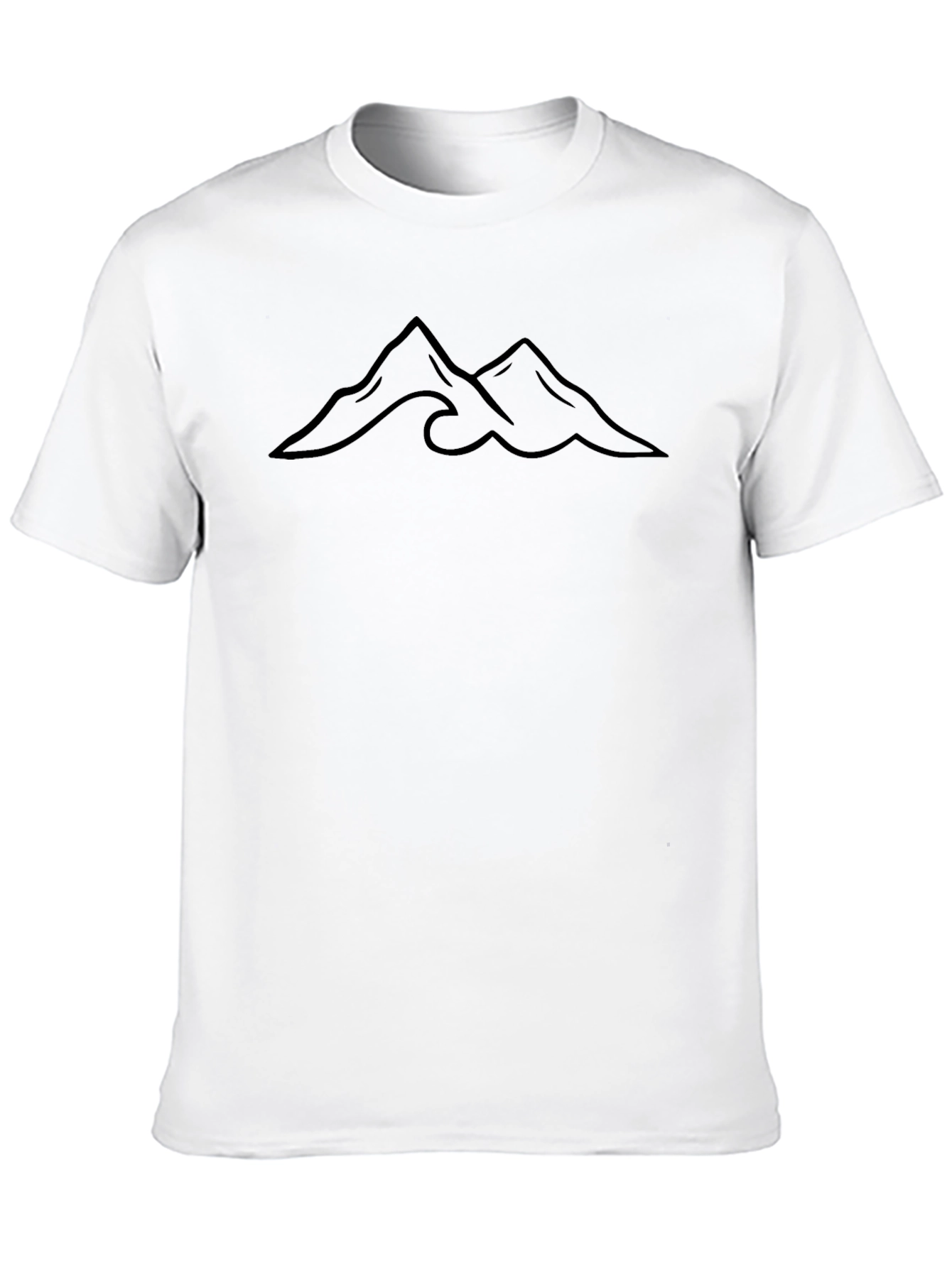 Black Mountains & Waves Graphic Tee - Black Cotton view 10