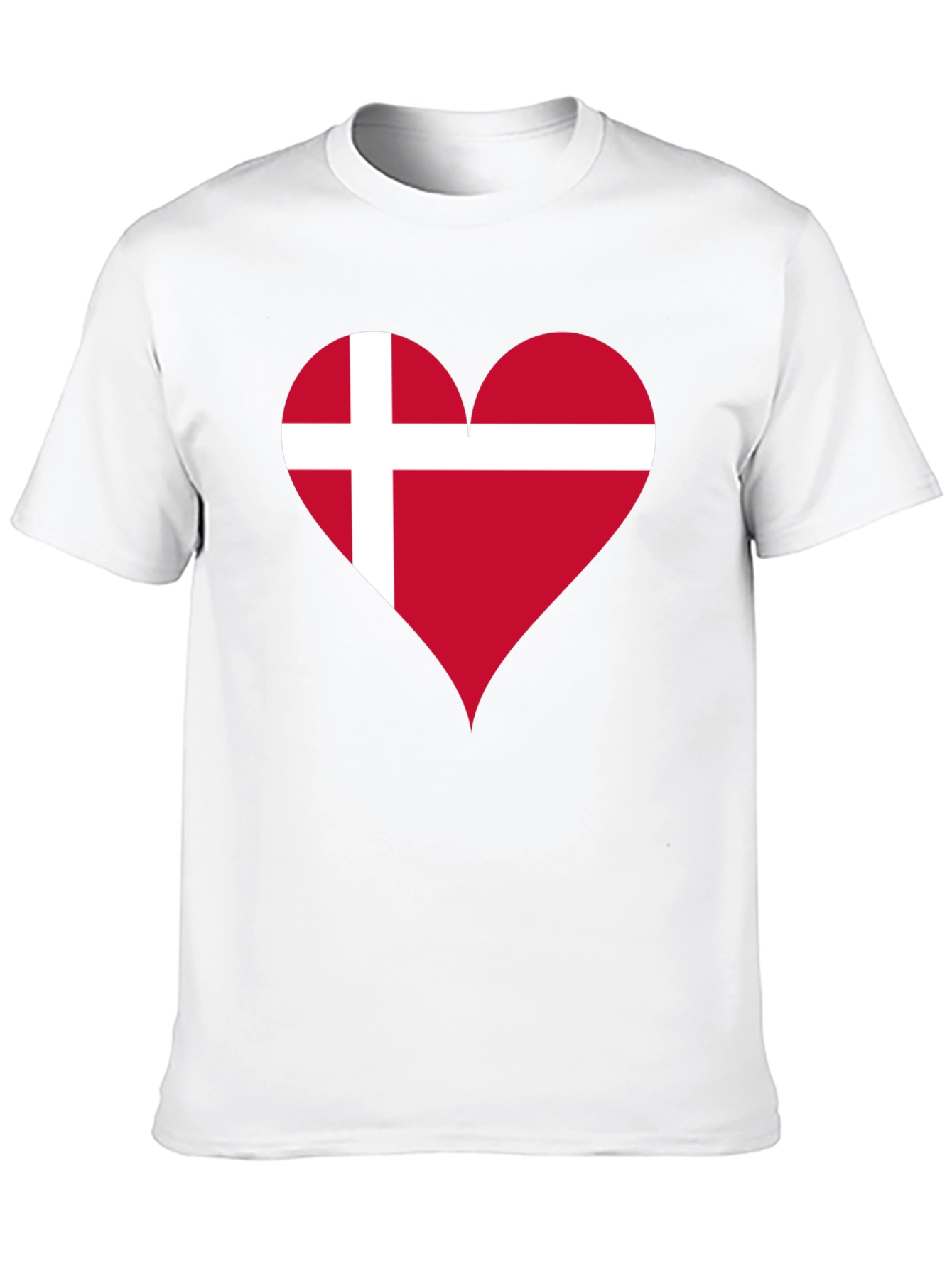 Black Denmark Flag Heart T-Shirt - Show Your Love! view 10