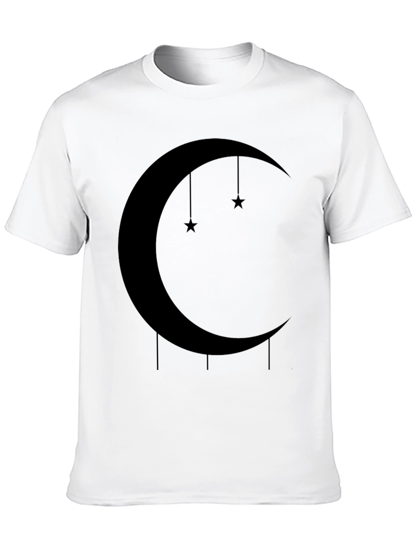 Black Celestial Crescent Moon & Stars Graphic Tee view 10