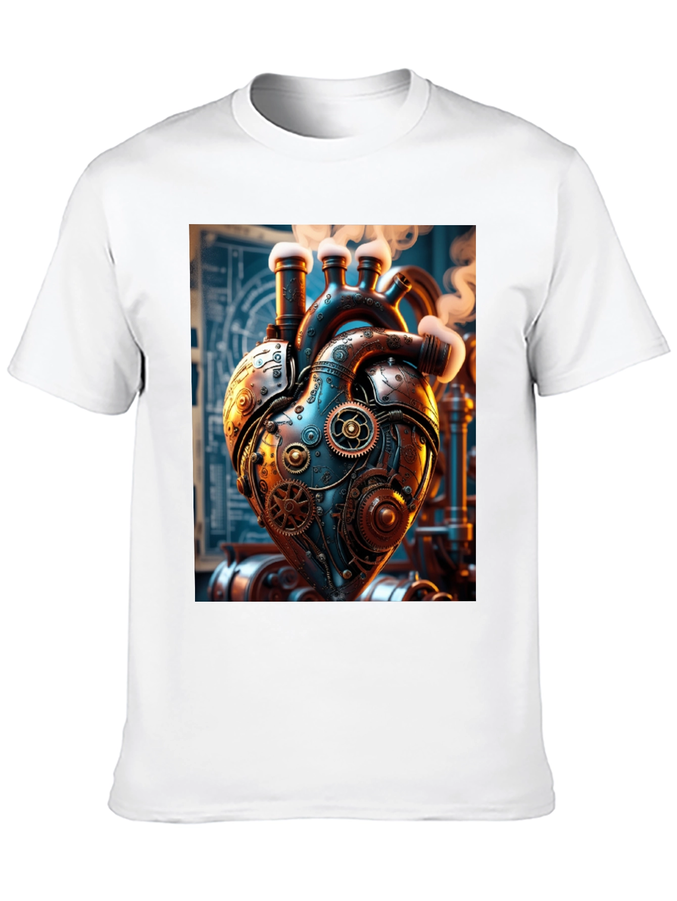 Black Steampunk Heart Graphic Tee - Mechanical Love view 10