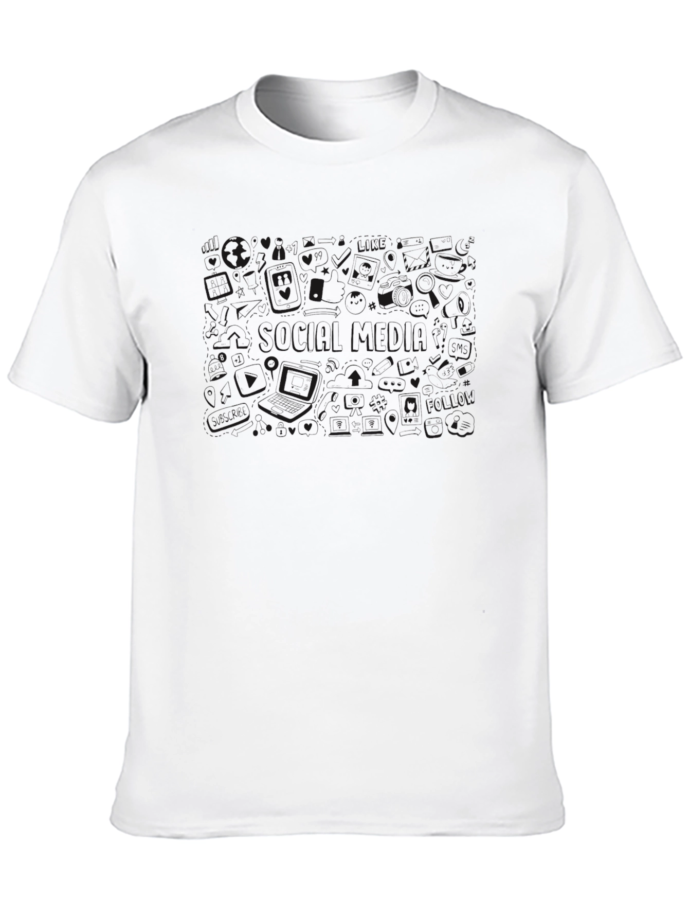 Black Men's Casual Black Crew Neck Short Sleeve T-Shirt view 10