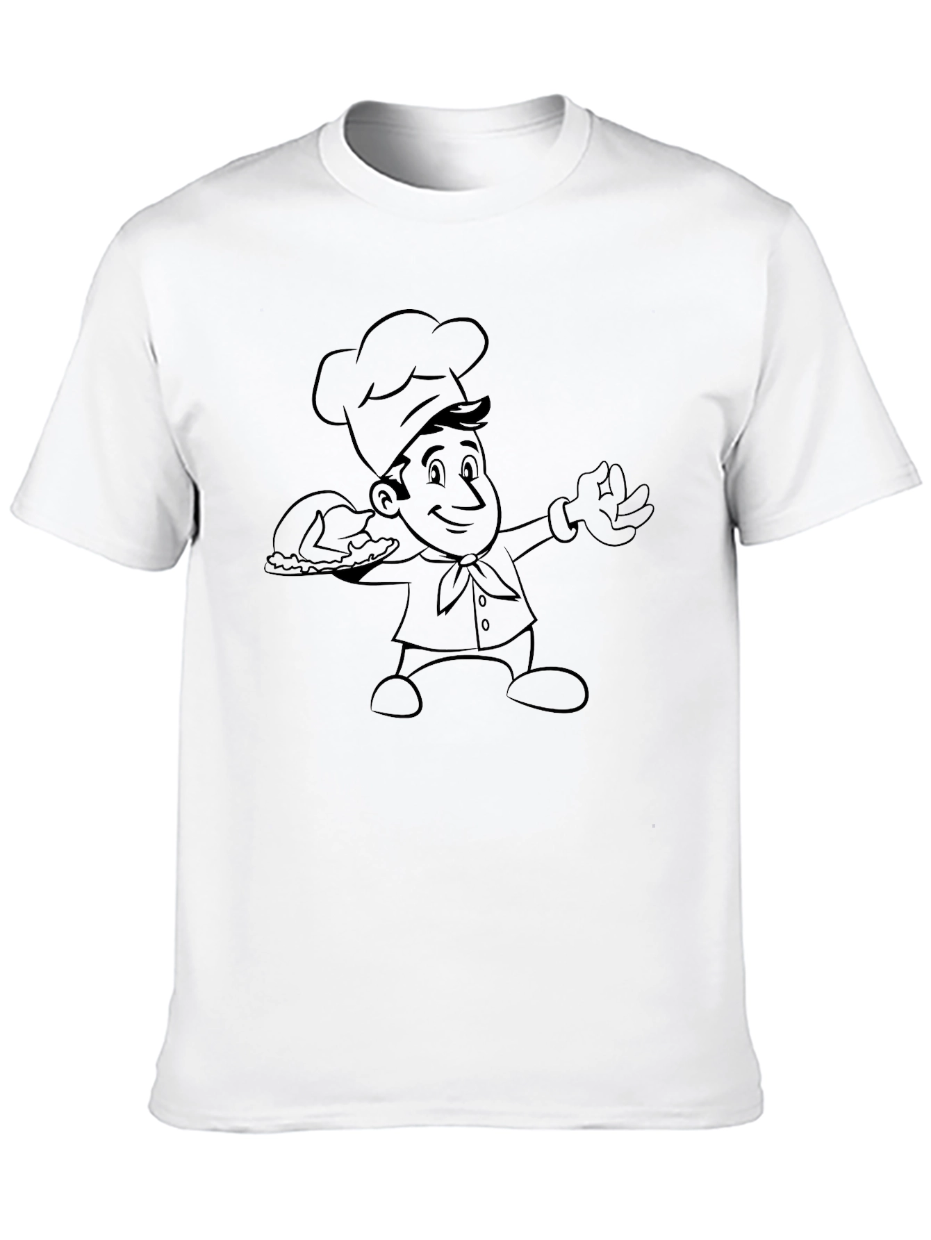 Black Chef Cartoon Graphic Print T-Shirt view 10