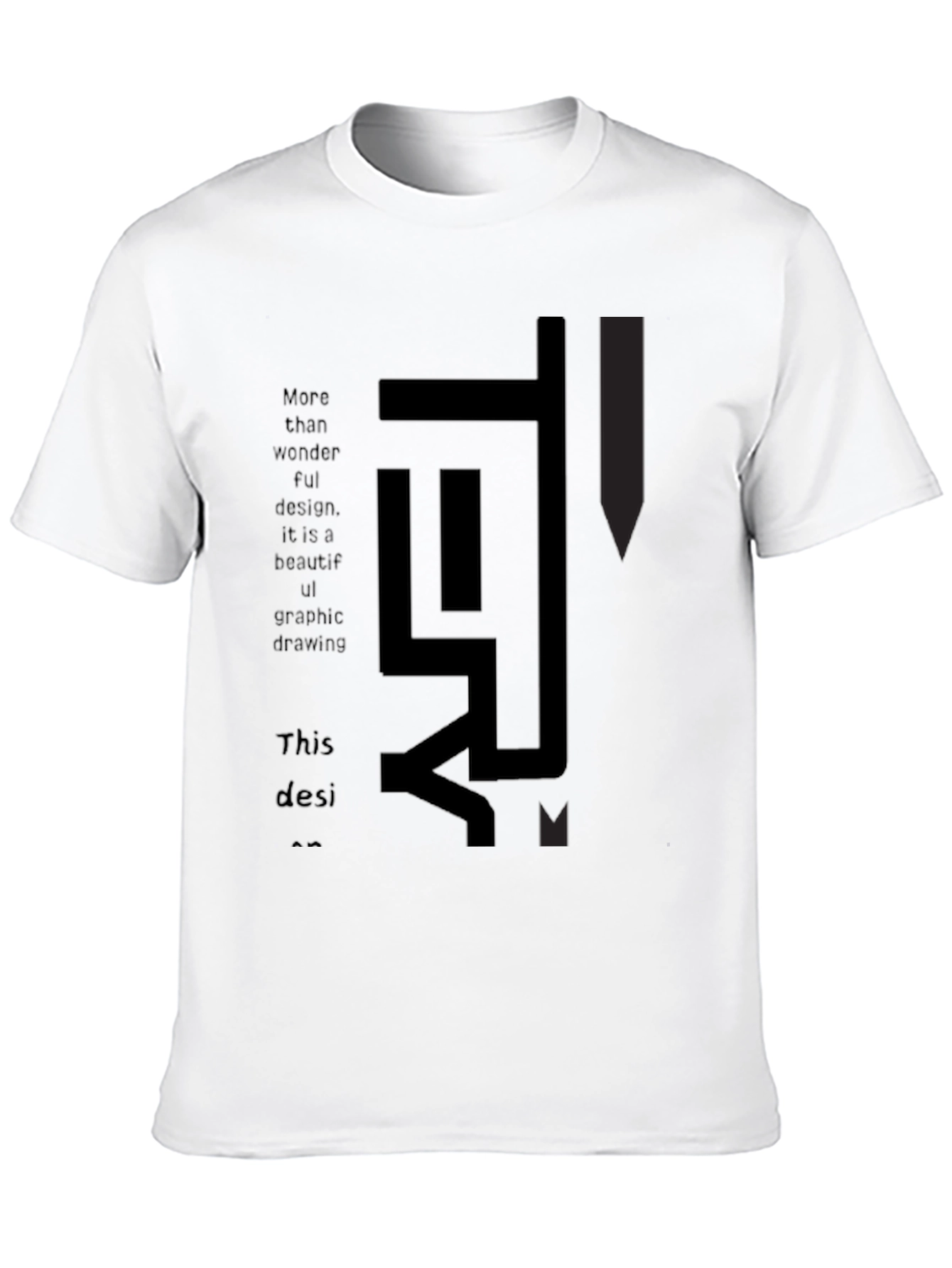 Abstract Graphic Print Black T-Shirt - 10