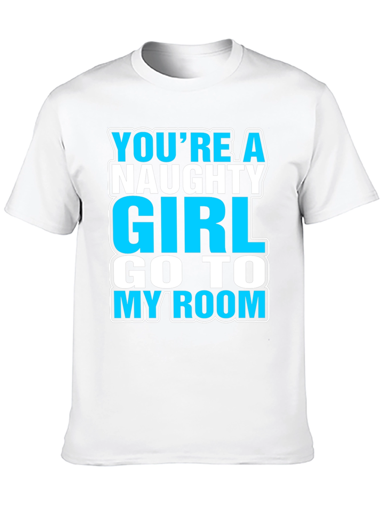 Black Naughty Girl Graphic Tee - Funny Adult Humor T-Shirt view 10