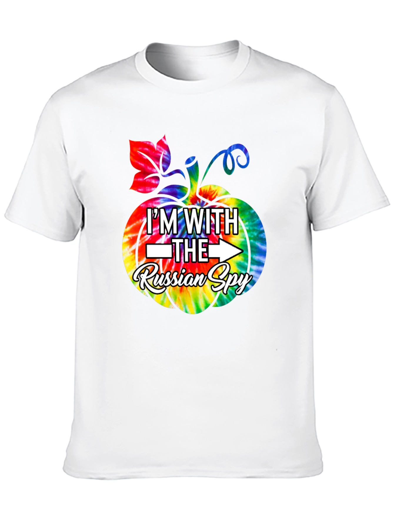 Black I'm With the Russian Spy Tie Dye Halloween T-Shirt view 10