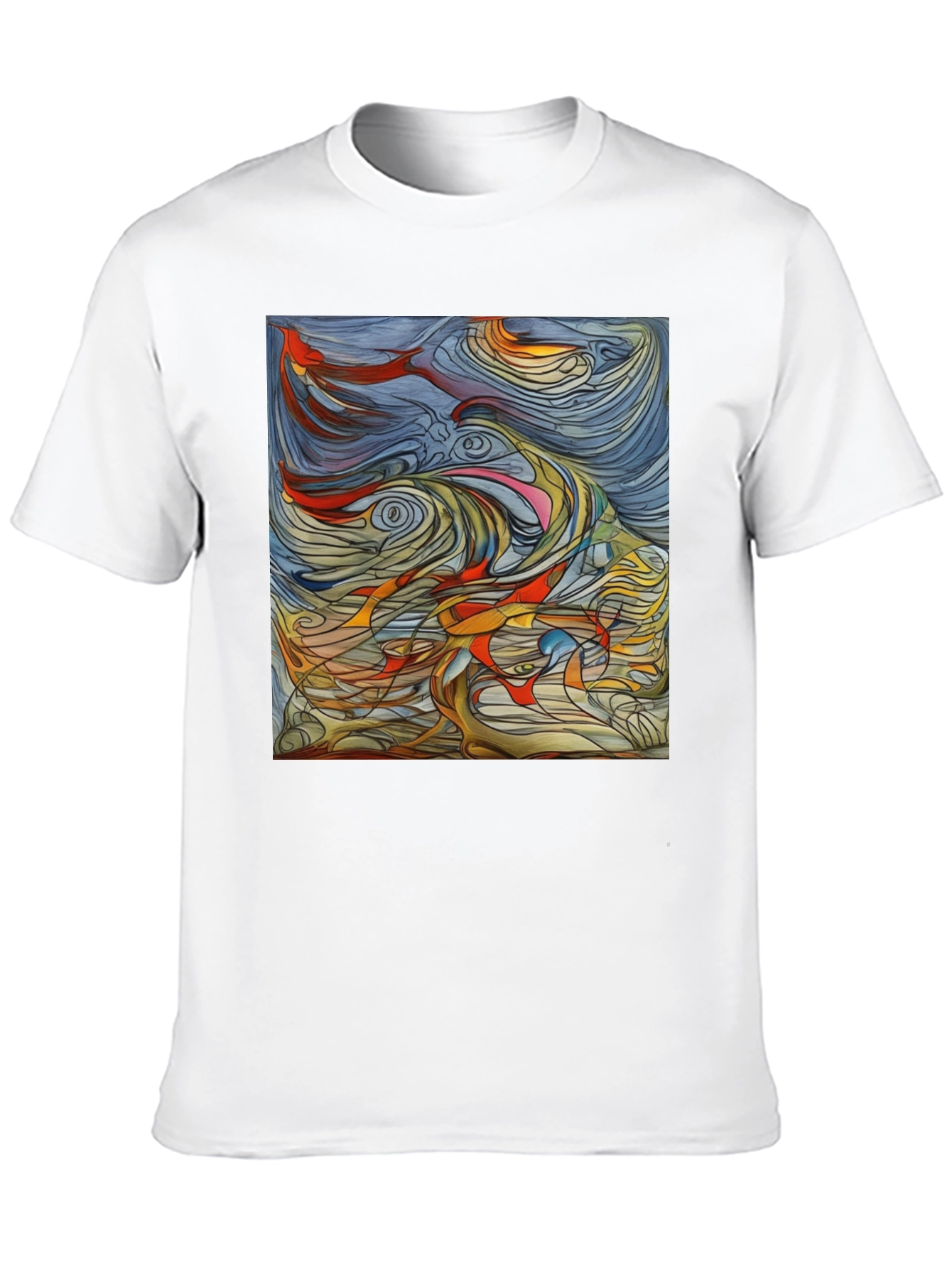 Black Abstract Art Graphic Tee - Black Unisex T-Shirt view 10
