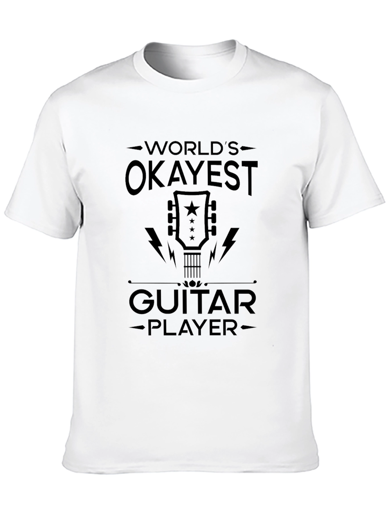 Black World's Okayest Guitar Player Black Graphic Tee view 10