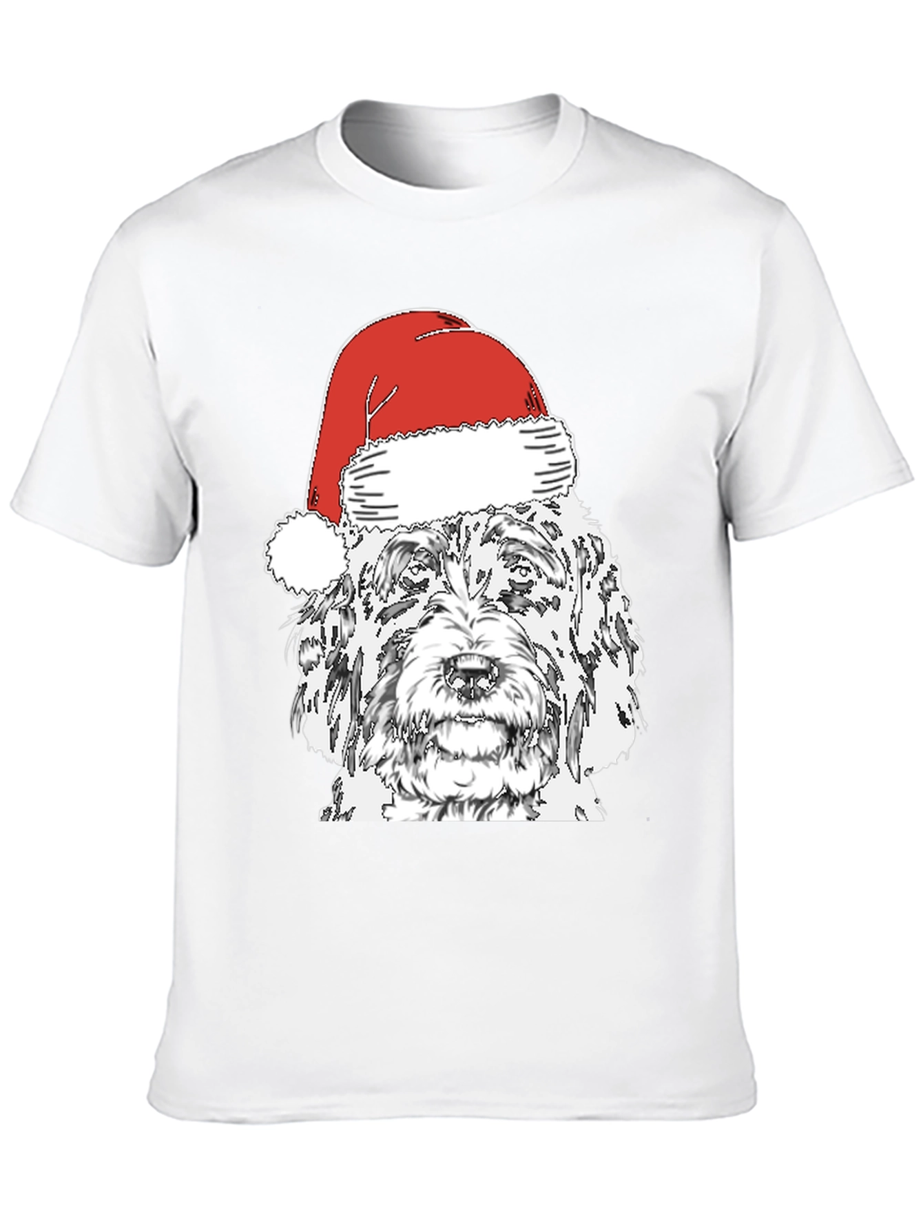 Black Dog With Santa Hat T-Shirt view 10